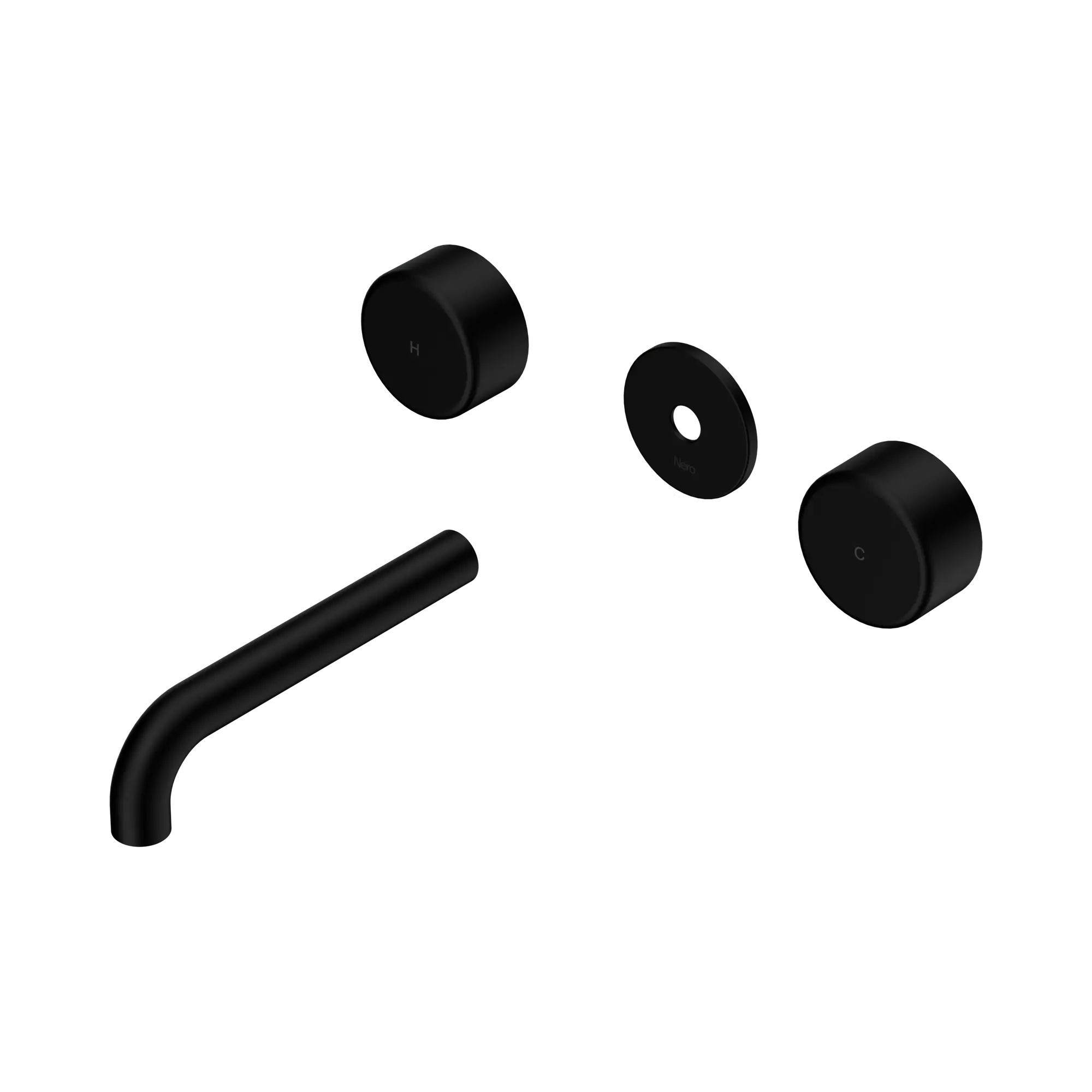 24 D079 MB Serenity Wall Basin Set 160mm Spout With Metal Handle Trim Kit Only Matte Black image 1