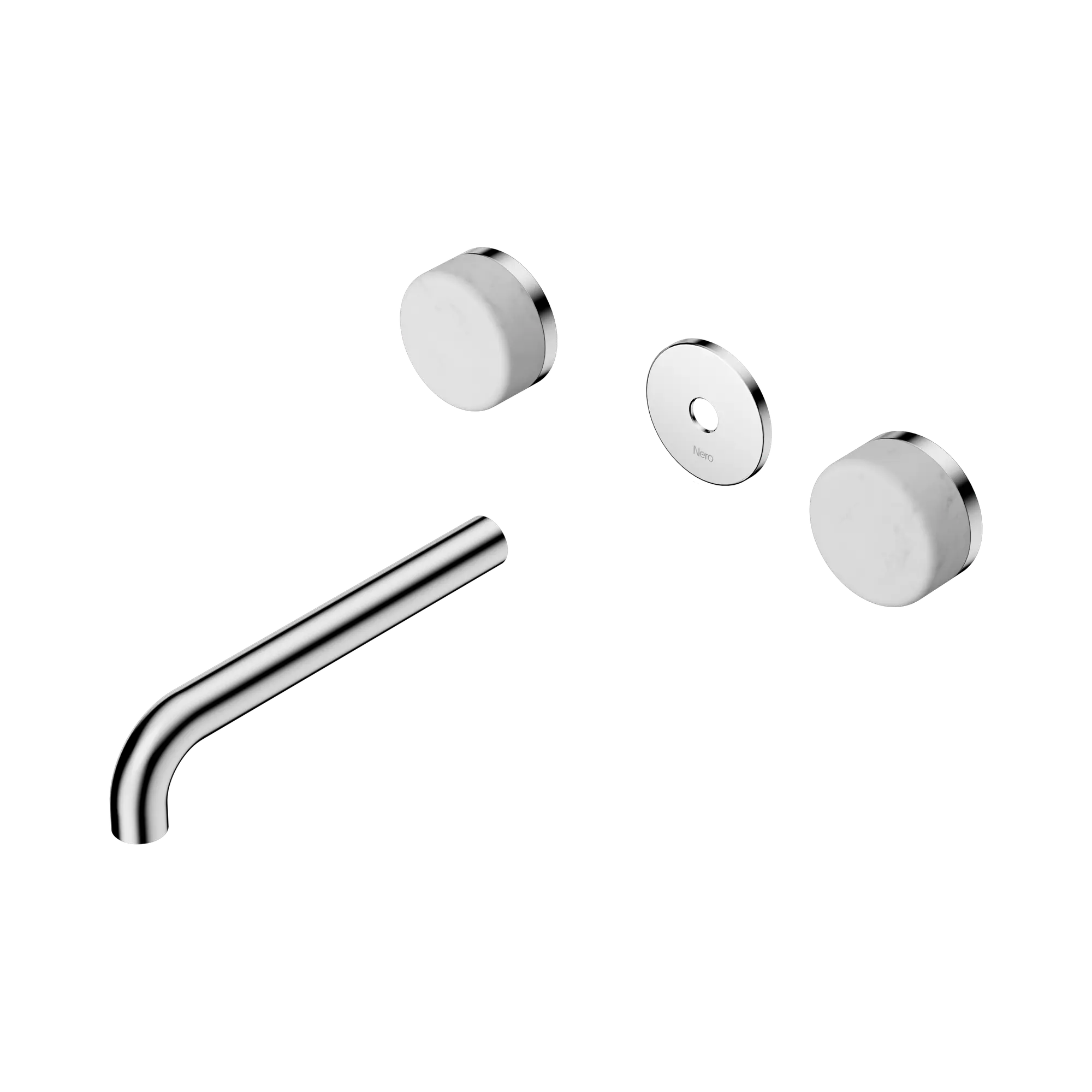 24 D080 CH Serenity Wall Basin Set 185mm Spout With Carrara Handle Trim Kit Only Chrome image 1