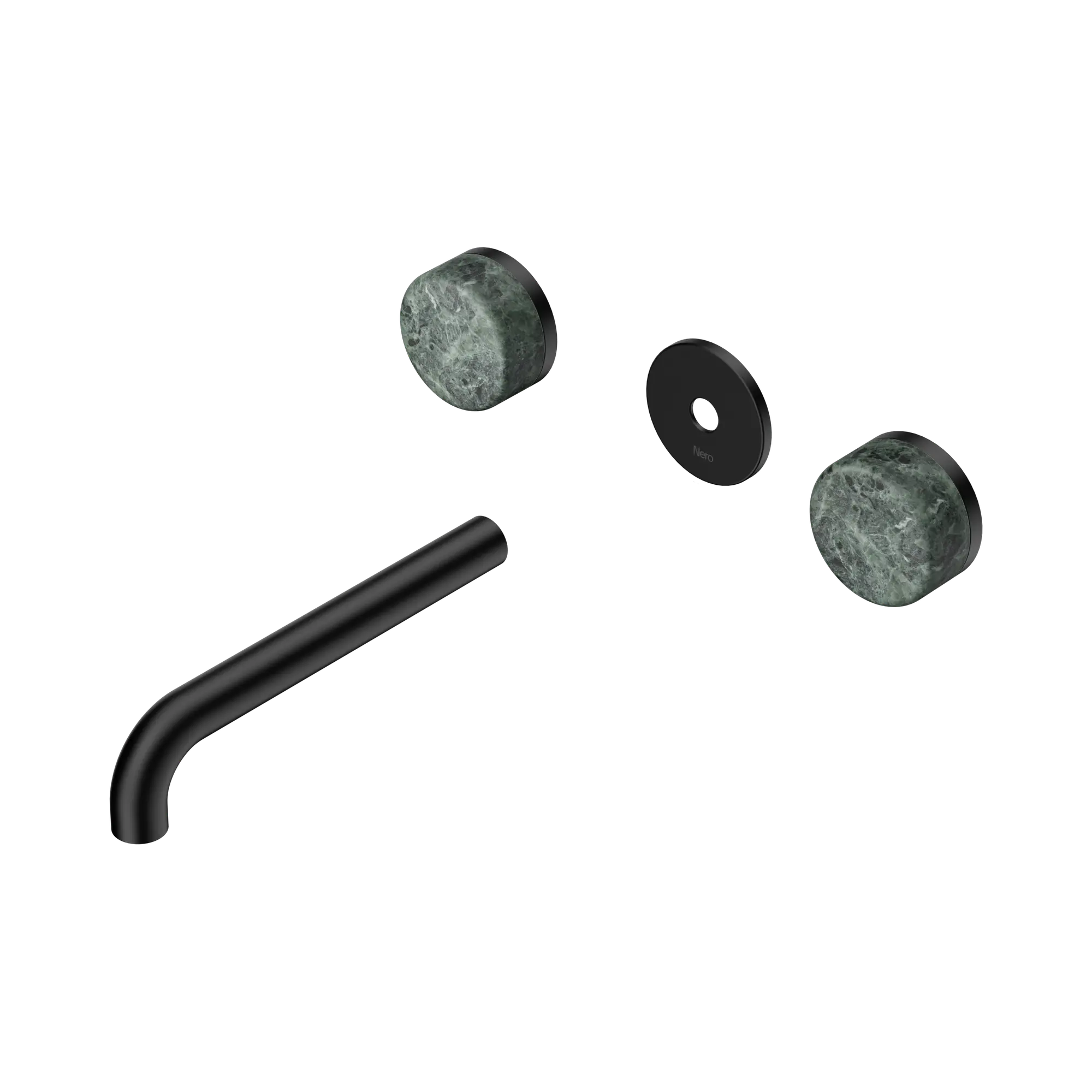 24 D081 MB Serenity Wall Basin Set 185mm Spout With Verde Alpi Handle Trim Kit Only Matte Black image 1