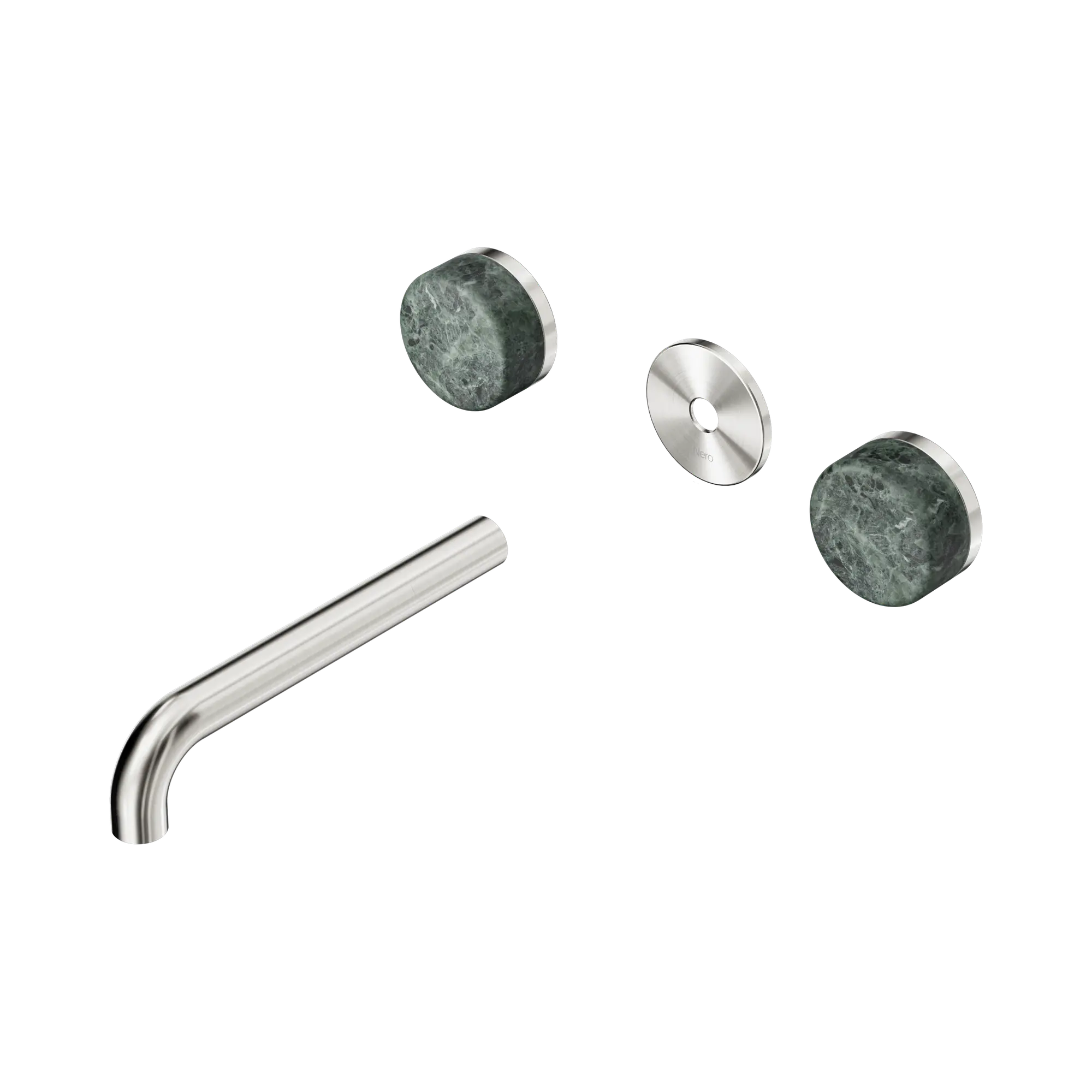 24 D081 BN Serenity Wall Basin Set 185mm Spout With Verde Alpi Handle Trim Kit Only Brushed Nickel image 1