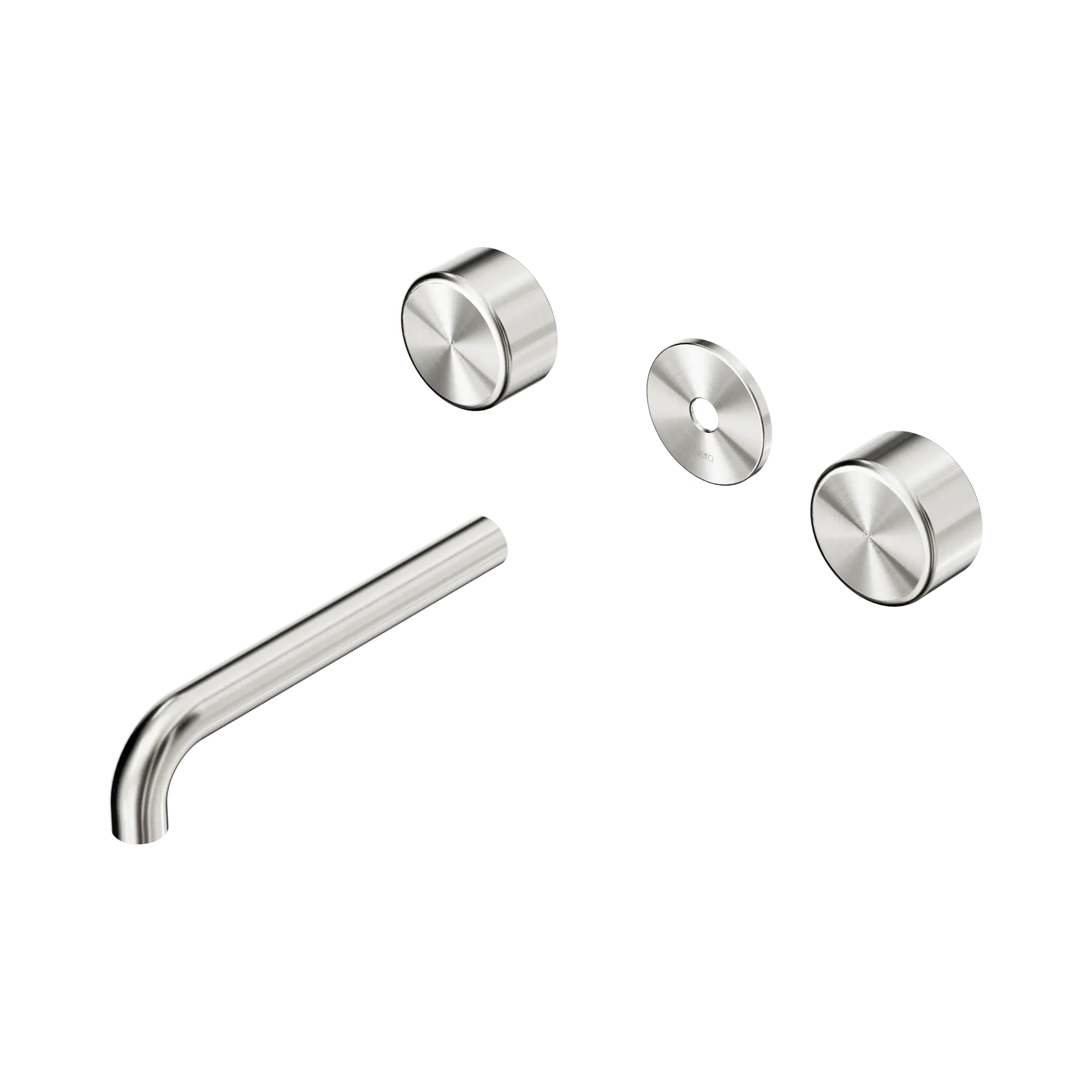 24 D085 BN Serenity Wall Basin Set 185mm Spout With Metal Handle Trim Kit Only Brushed Nickel image 1