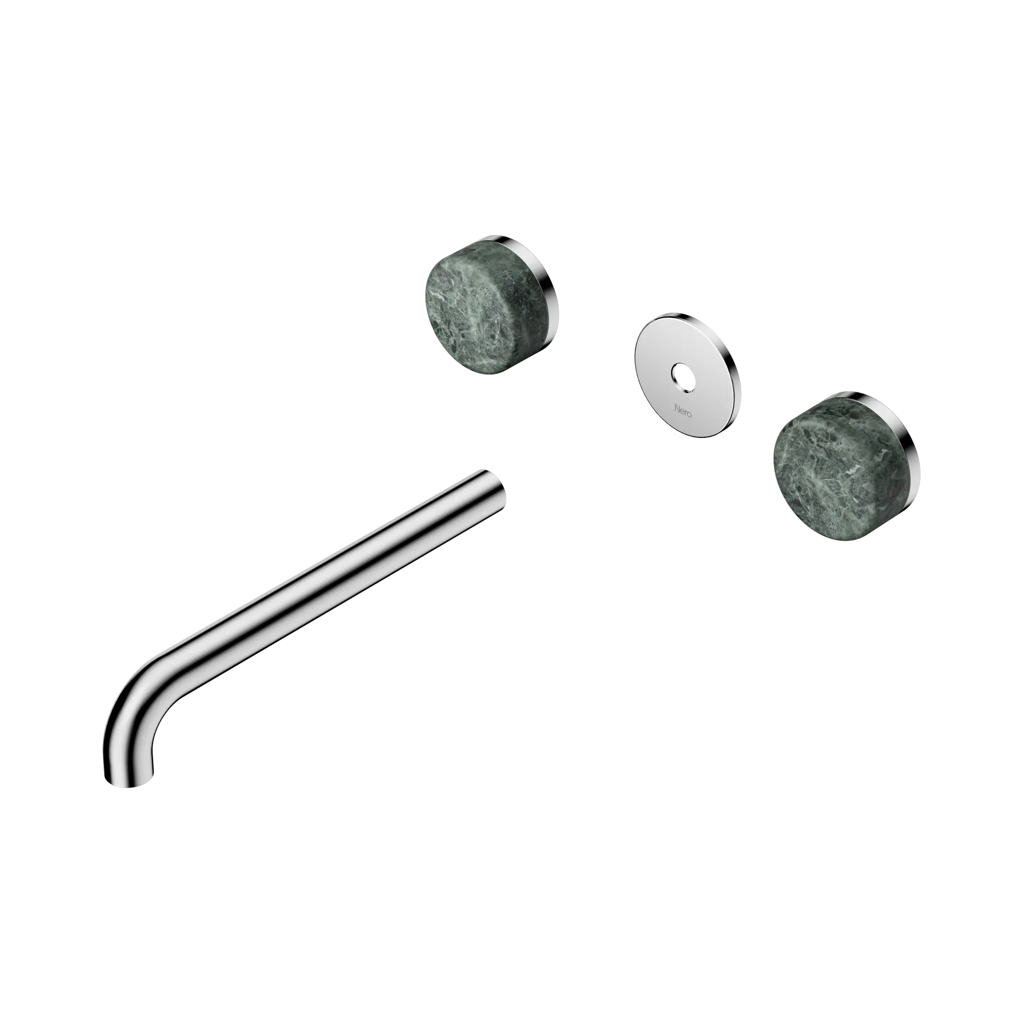 24 D087 CH Serenity Wall Basin Set 220mm Spout With Verde Alpi Handle Trim Kit Only Chrome image 1