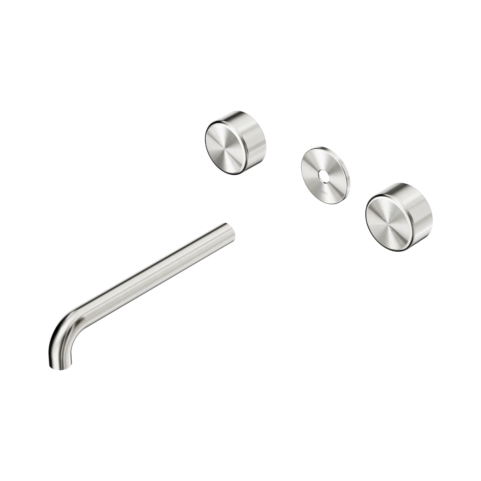 24 D091 BN Serenity Wall Basin Set 220mm Spout With Metal Handle Trim Kit Only Brushed Nickel image 1