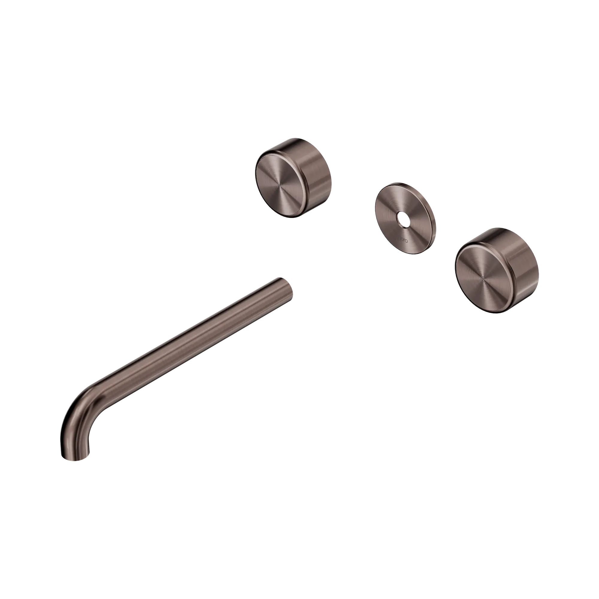 24 D091 BZ Serenity Wall Basin Set 220mm Spout With Metal Handle Trim Kit Only Brushed Bronze image 1