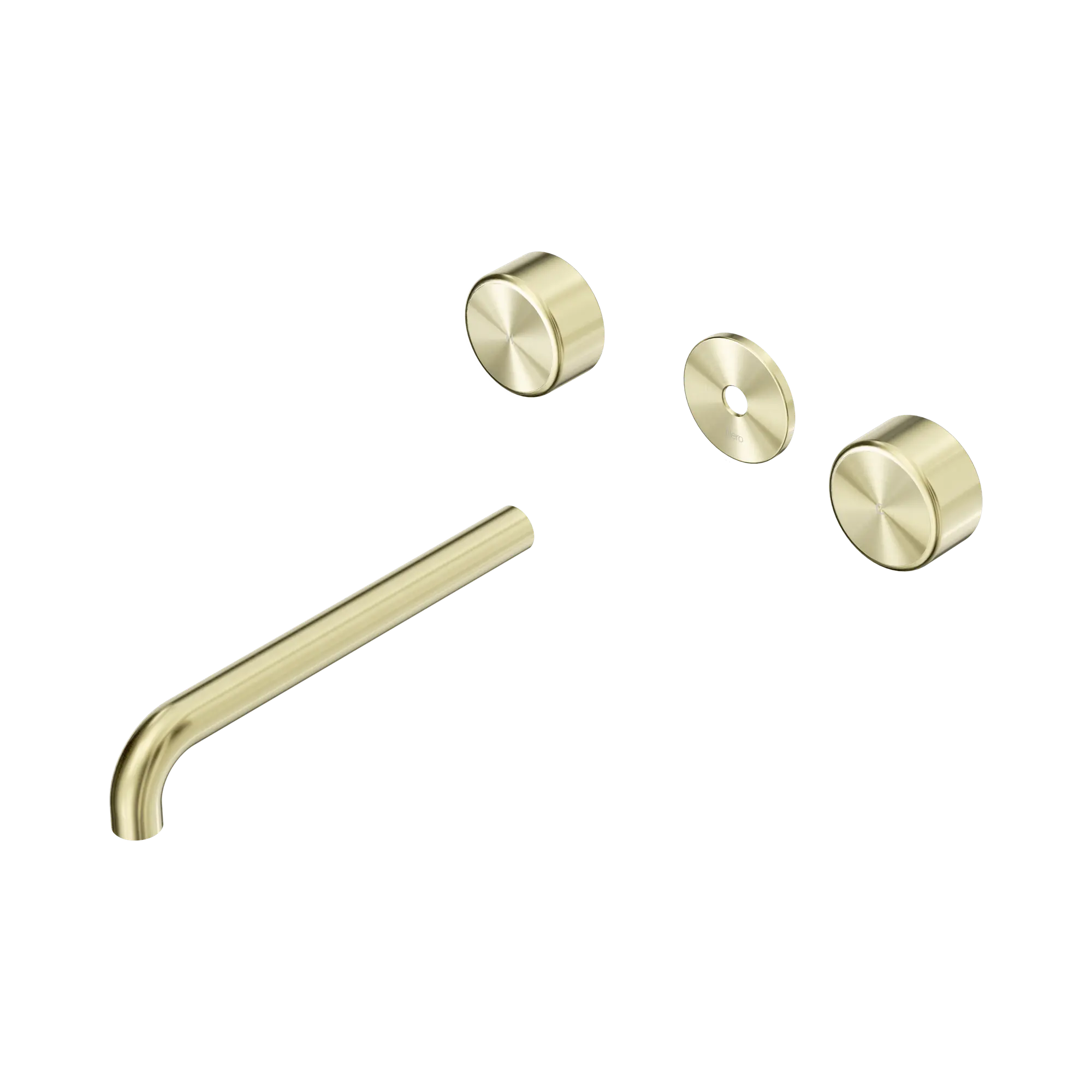 24 D091 BG Serenity Wall Basin Set 220mm Spout With Metal Handle Trim Kit Only Brushed Gold image 1