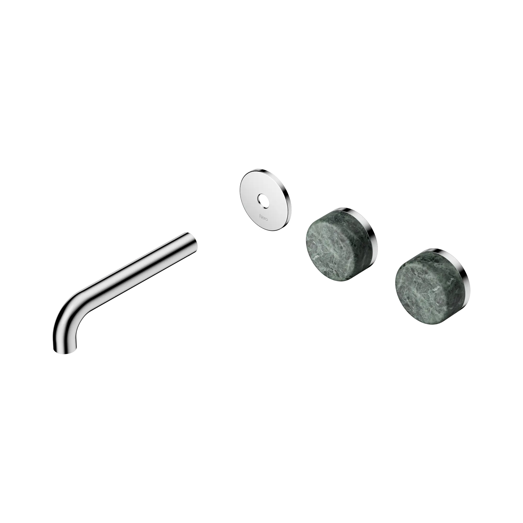 24 D093 CH Serenity Wall Basin Set 160mm Offset spout With Verde Alpi Handle Trim Kit Only Chrome image 1