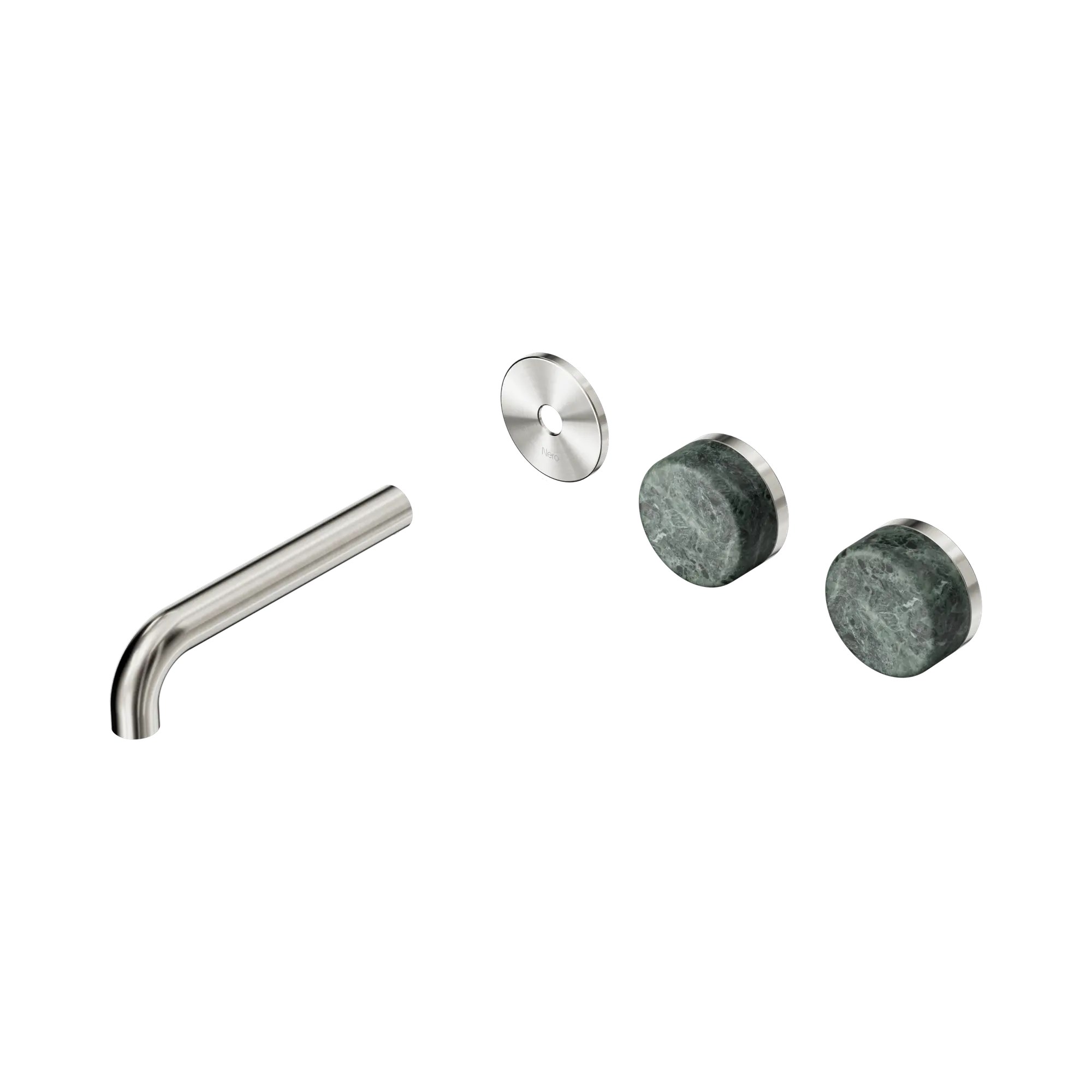 24 D093 BN Serenity Wall Basin Set 160mm Offset spout With Verde Alpi Handle Trim Kit Only Brushed Nickel image 1
