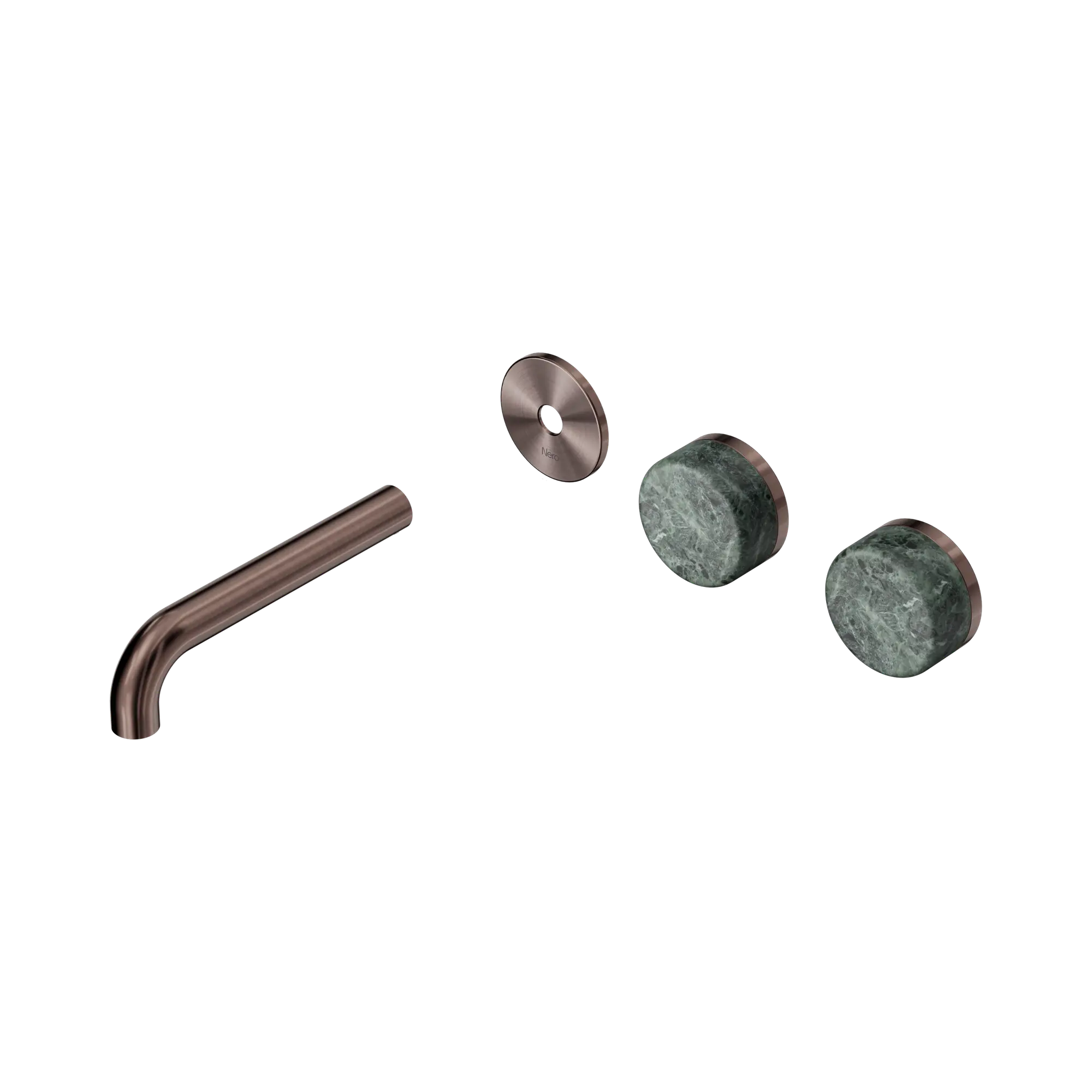 24 D093 BZ Serenity Wall Basin Set 160mm Offset spout With Verde Alpi Handle Trim Kit Only Brushed Bronze image 1