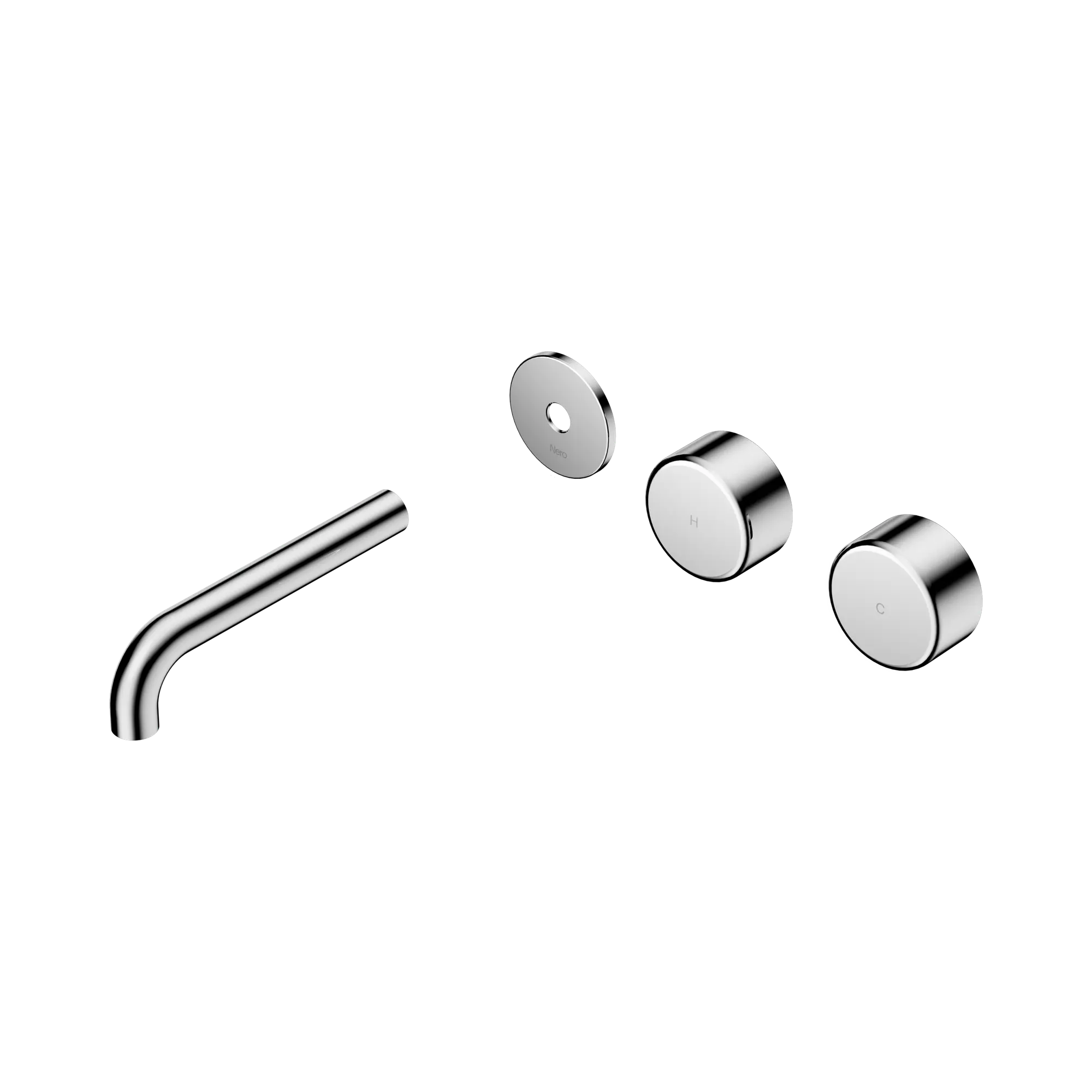 24 D097 CH Serenity Wall Basin Set 160mm Offset spout With Metal Handle Trim Kit Only Chrome image 1