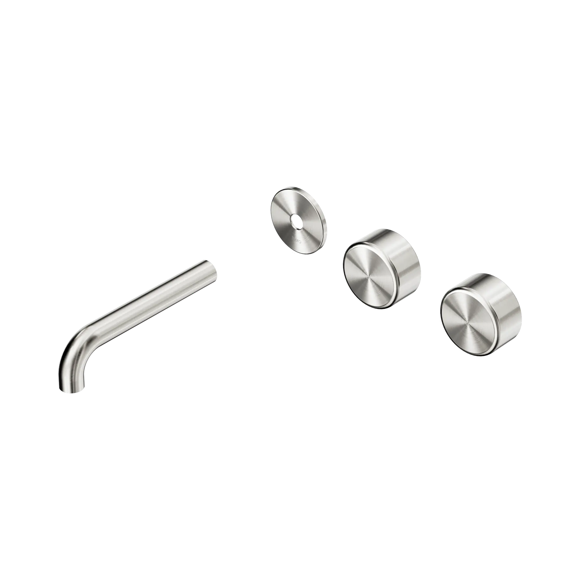 24 D097 BN Serenity Wall Basin Set 160mm Offset spout With Metal Handle Trim Kit Only Brushed Nickel image 1