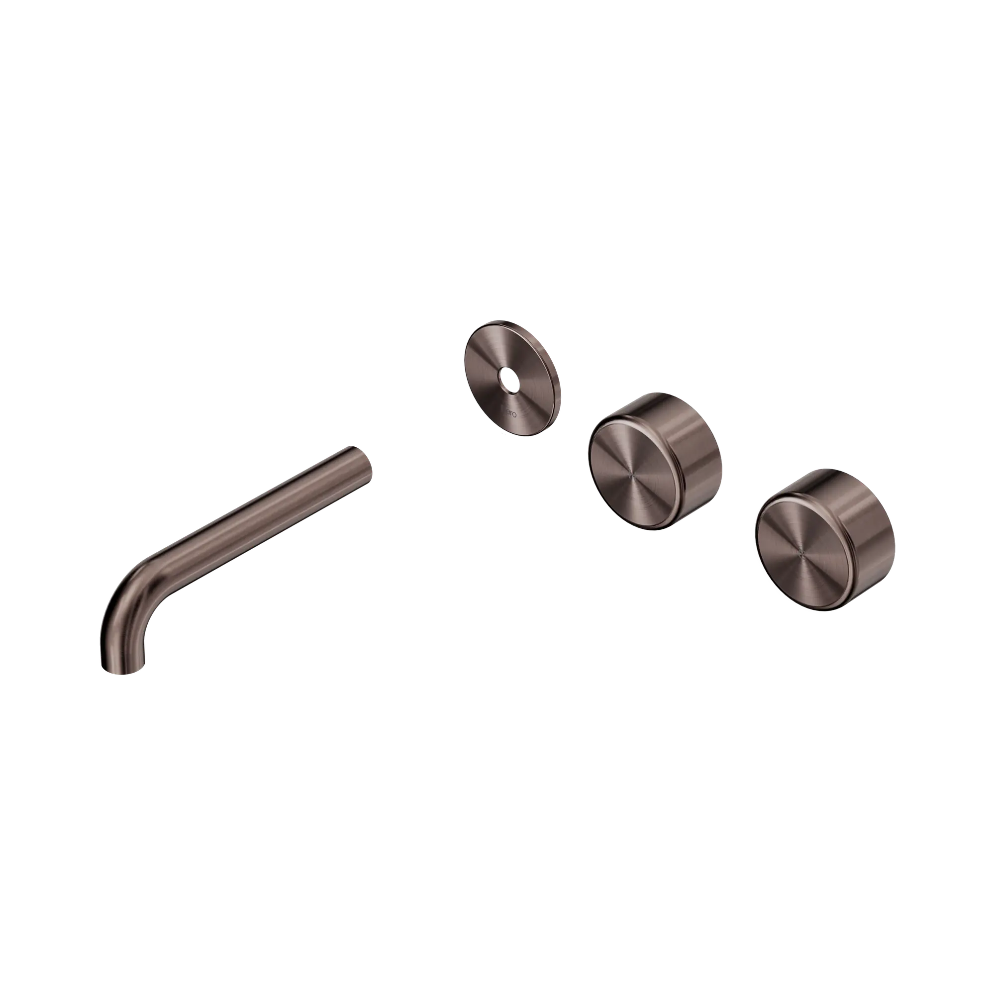 24 D097 BZ Serenity Wall Basin Set 160mm Offset spout With Metal Handle Trim Kit Only Brushed Bronze image 1