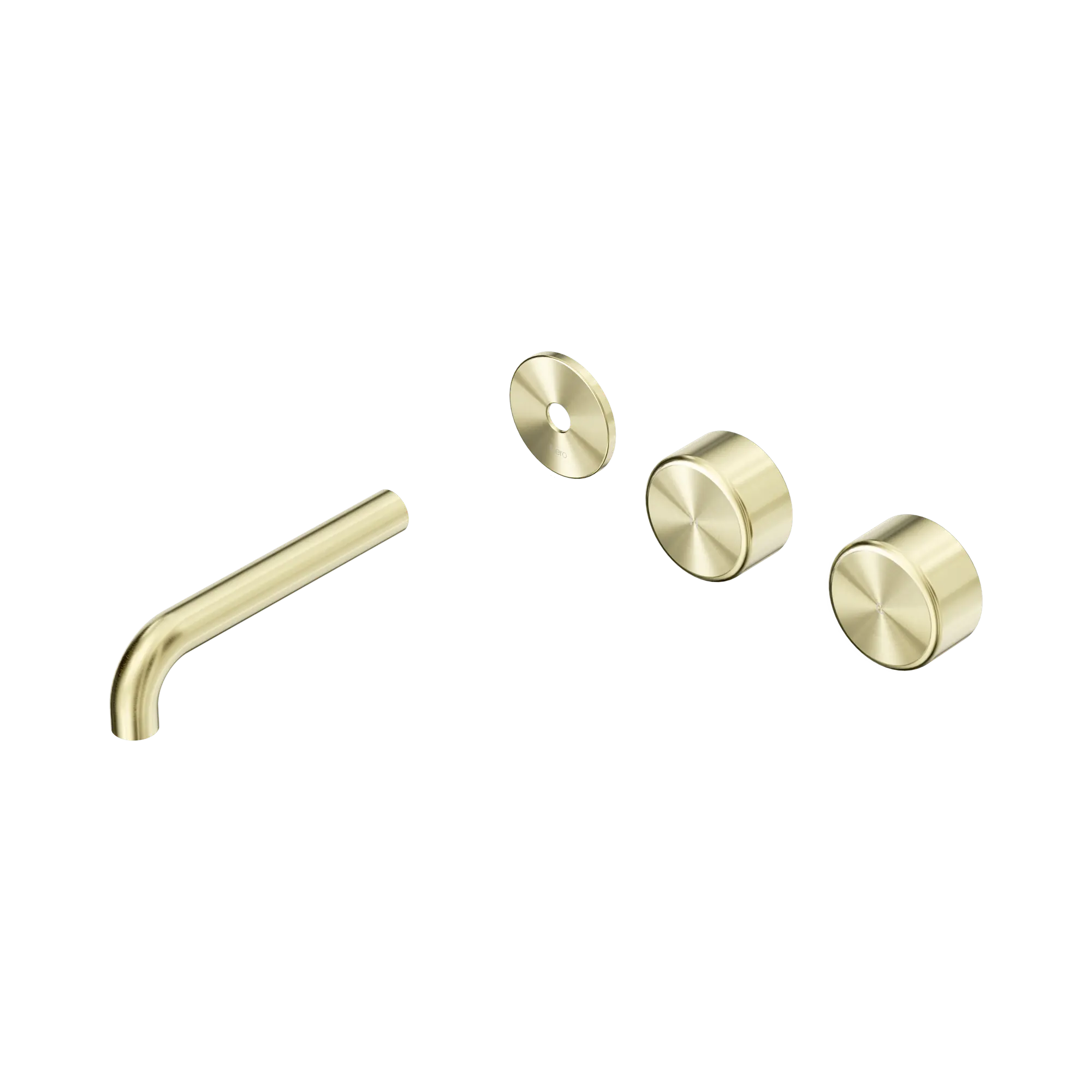 24 D097 BG Serenity Wall Basin Set 160mm Offset spout With Metal Handle Trim Kit Only Brushed Gold image 1