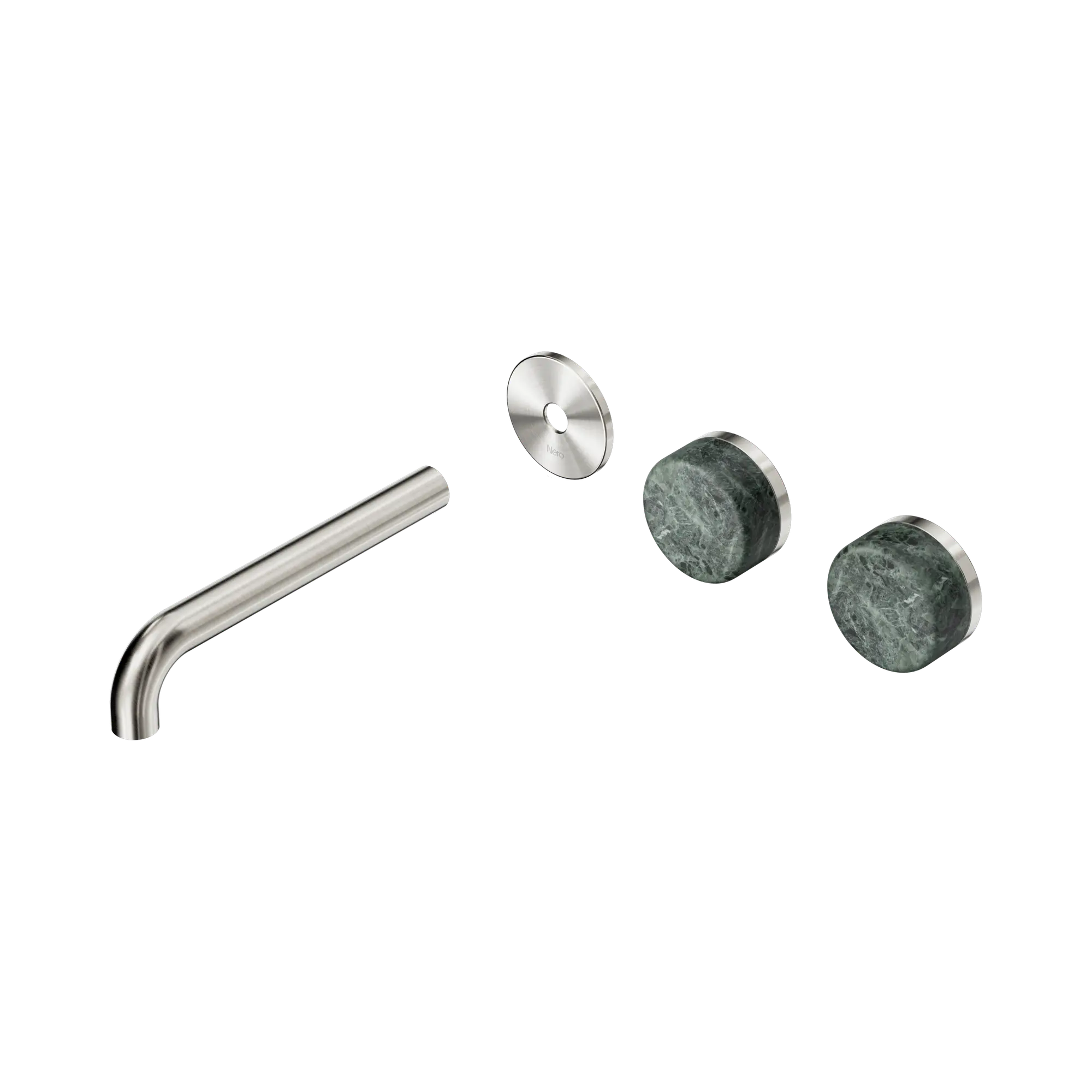 24 D099 BN Serenity Wall Basin Set 185mm Offset spout With Verde Alpi Handle Trim Kit Only Brushed Nickel image 1
