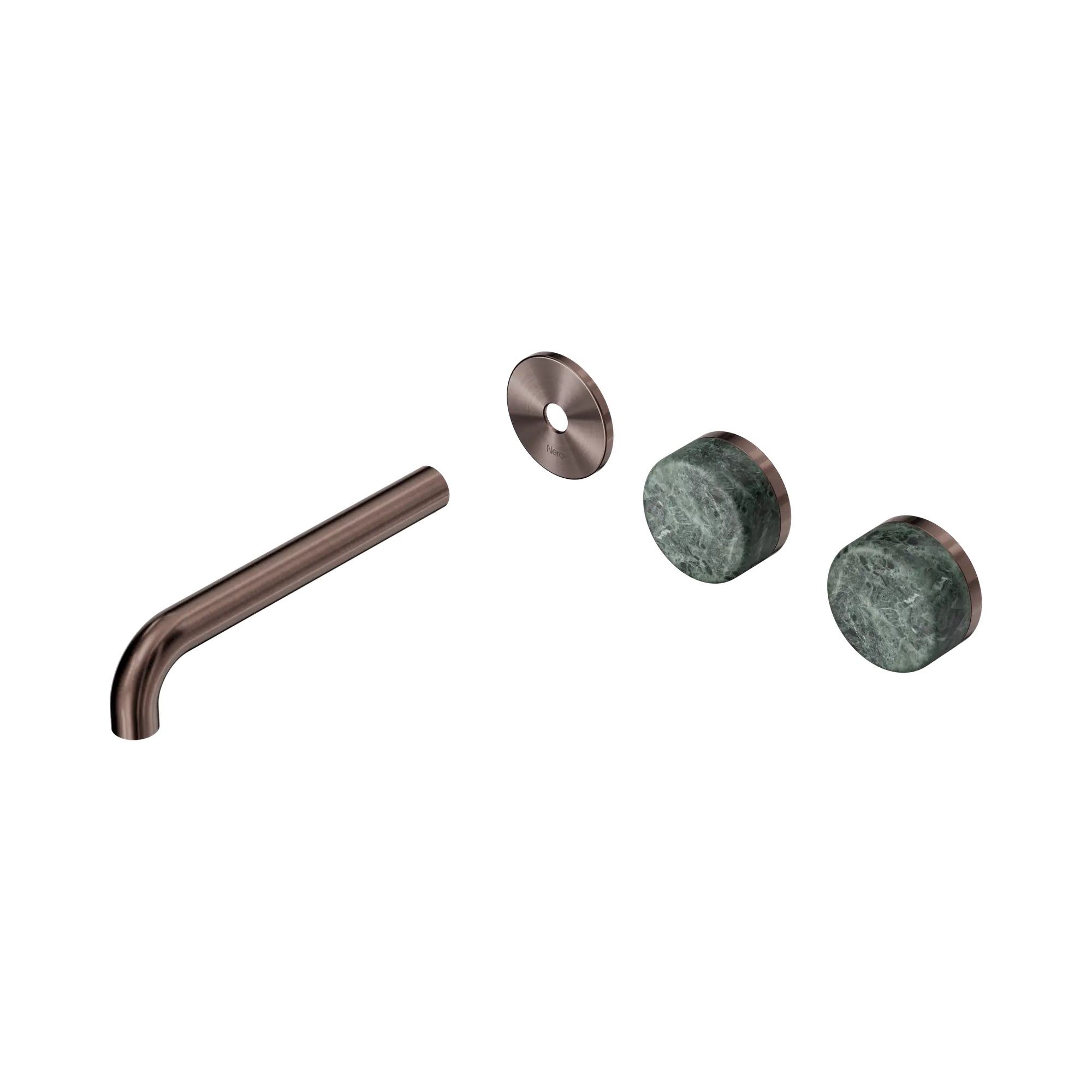 24 D099 BZ Serenity Wall Basin Set 185mm Offset spout With Verde Alpi Handle Trim Kit Only Brushed Bronze image 1