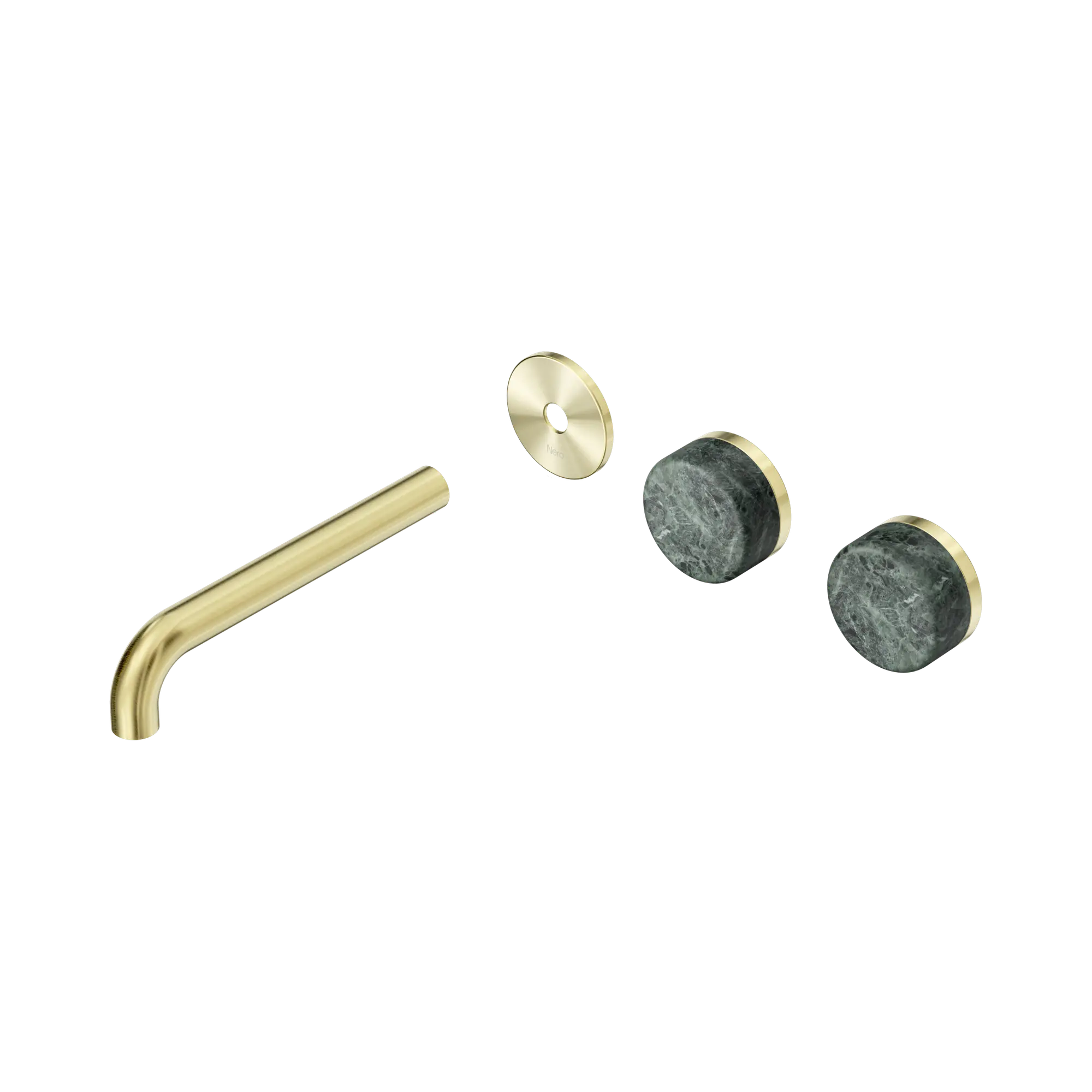 24 D099 BG Serenity Wall Basin Set 185mm Offset spout With Verde Alpi Handle Trim Kit Only Brushed Gold image 1