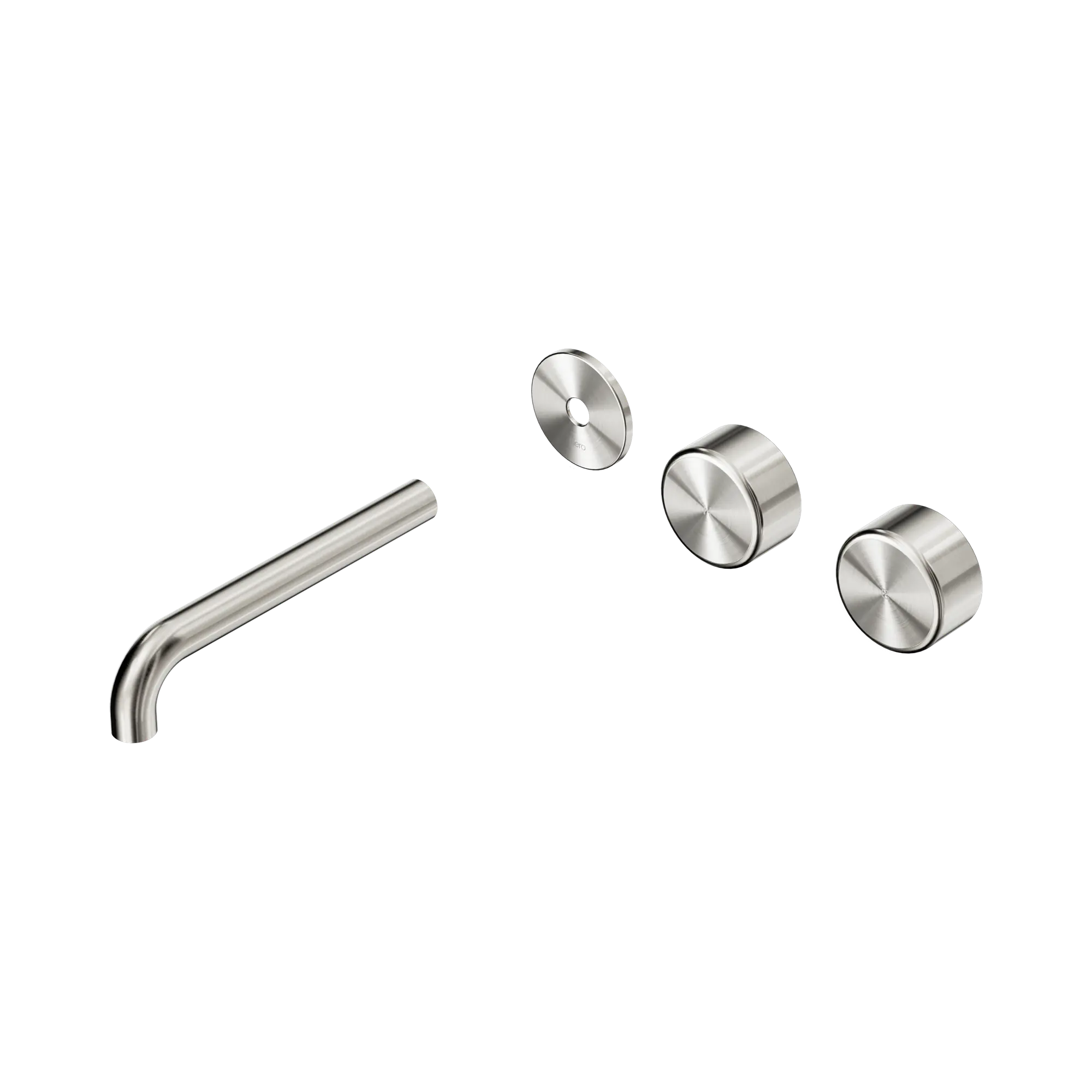 24 D103 BN Serenity Wall Basin Set 185mm Offset spout With Metal Handle Trim Kit Only Brushed Nickel image 1