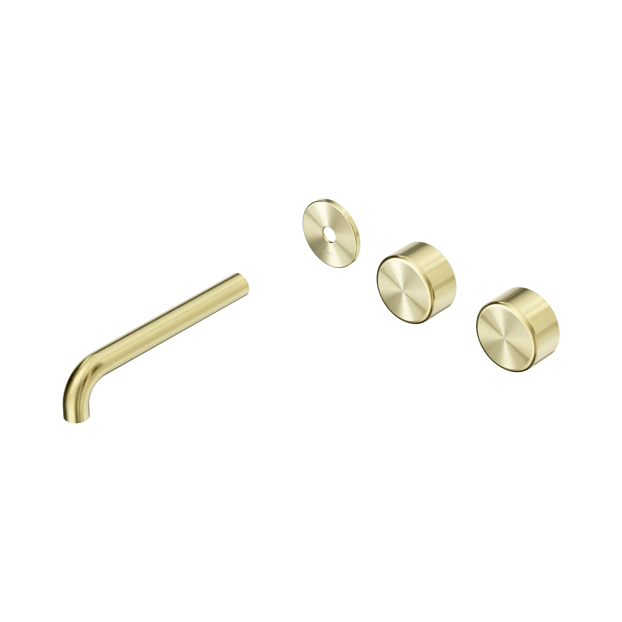 24 D103 BG Serenity Wall Basin Set 185mm Offset spout With Metal Handle Trim Kit Only Brushed Gold image 1