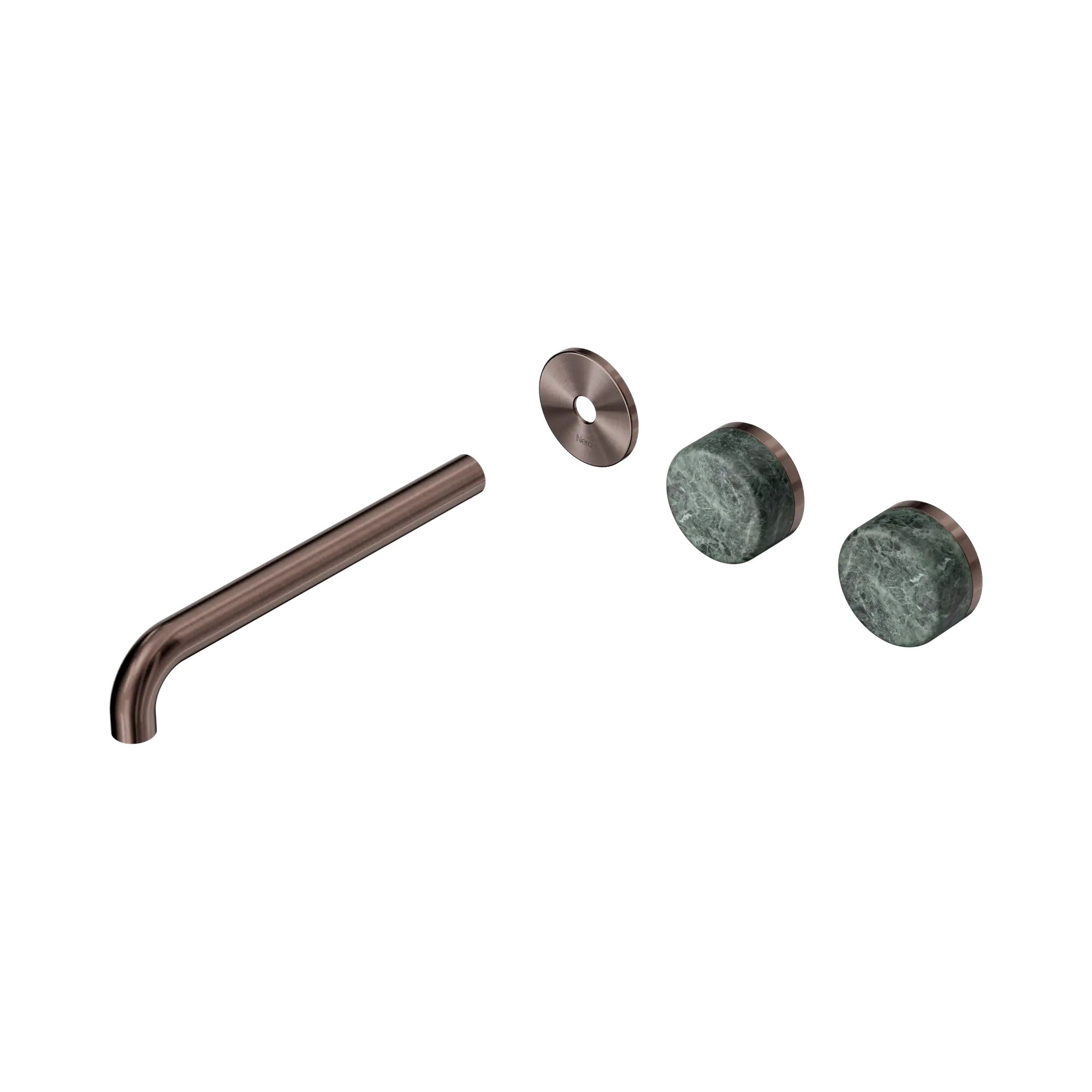 24 D105 BZ Serenity Wall Basin Set 220mm Offset spout With Verde Alpi Handle Trim Kit Only Brushed Bronze image 1
