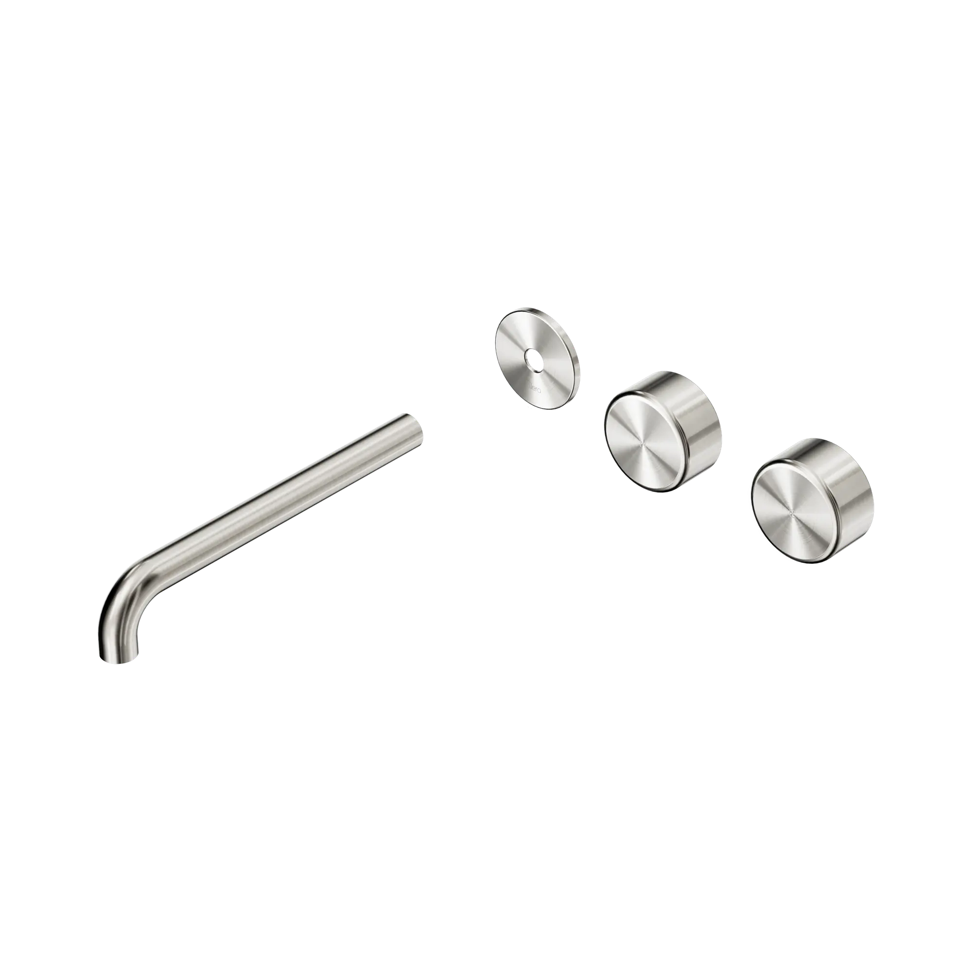 24 D109 BN Serenity Wall Basin Set 220mm Offset spout With Metal Handle Trim Kit Only Brushed Nickel image 1