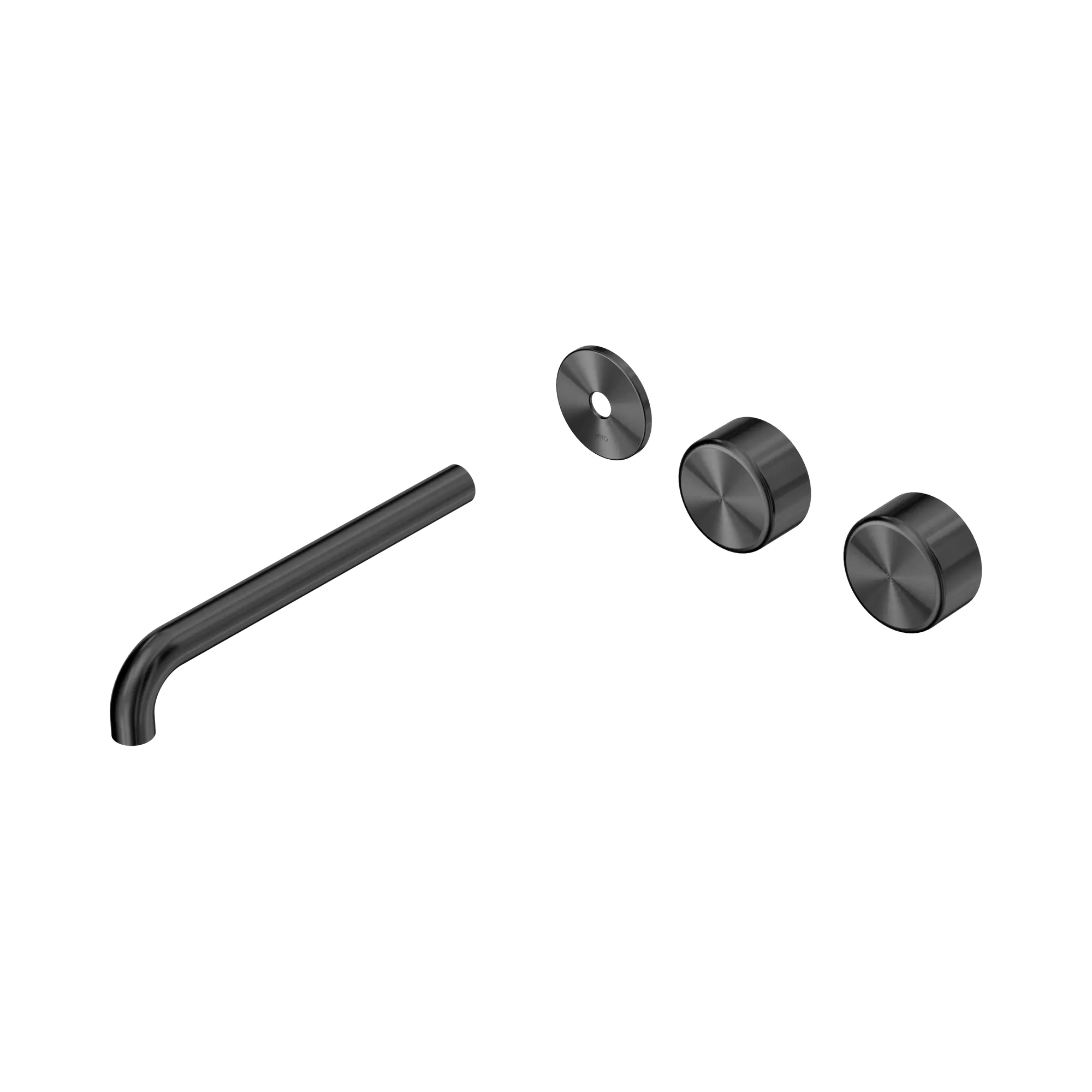 24 D109 GM Serenity Wall Basin Set 220mm Offset spout With Metal Handle Trim Kit Only Gun Metal image 1