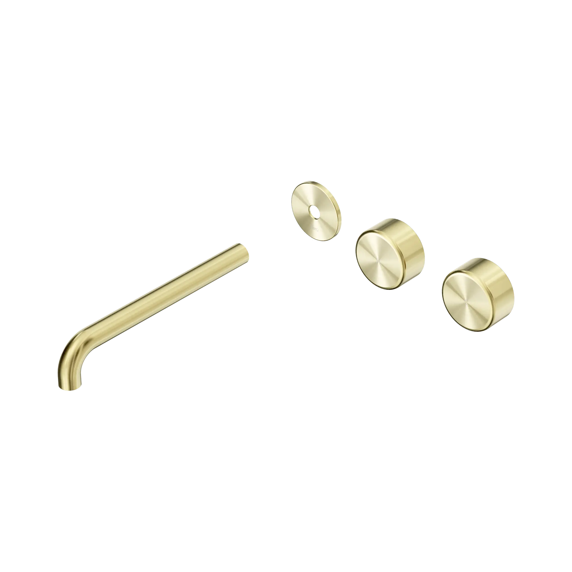 24 D109 BG Serenity Wall Basin Set 220mm Offset spout With Metal Handle Trim Kit Only Brushed Gold image 1