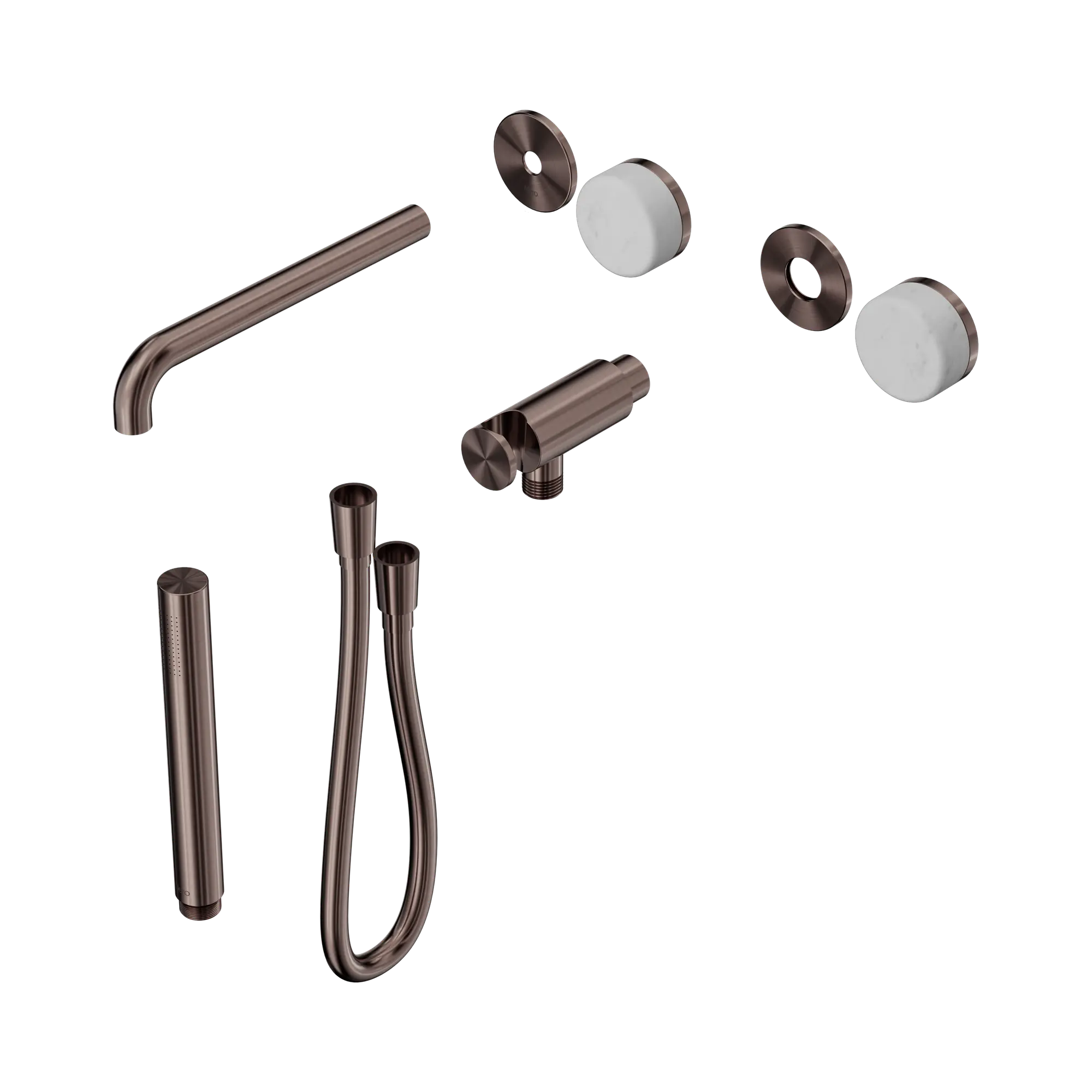 24 E079 BZ Serenity Progressive Shower System With Spout With Carrara Handle And Slim Shower Trim Kit Only Brushed Bronze image 1