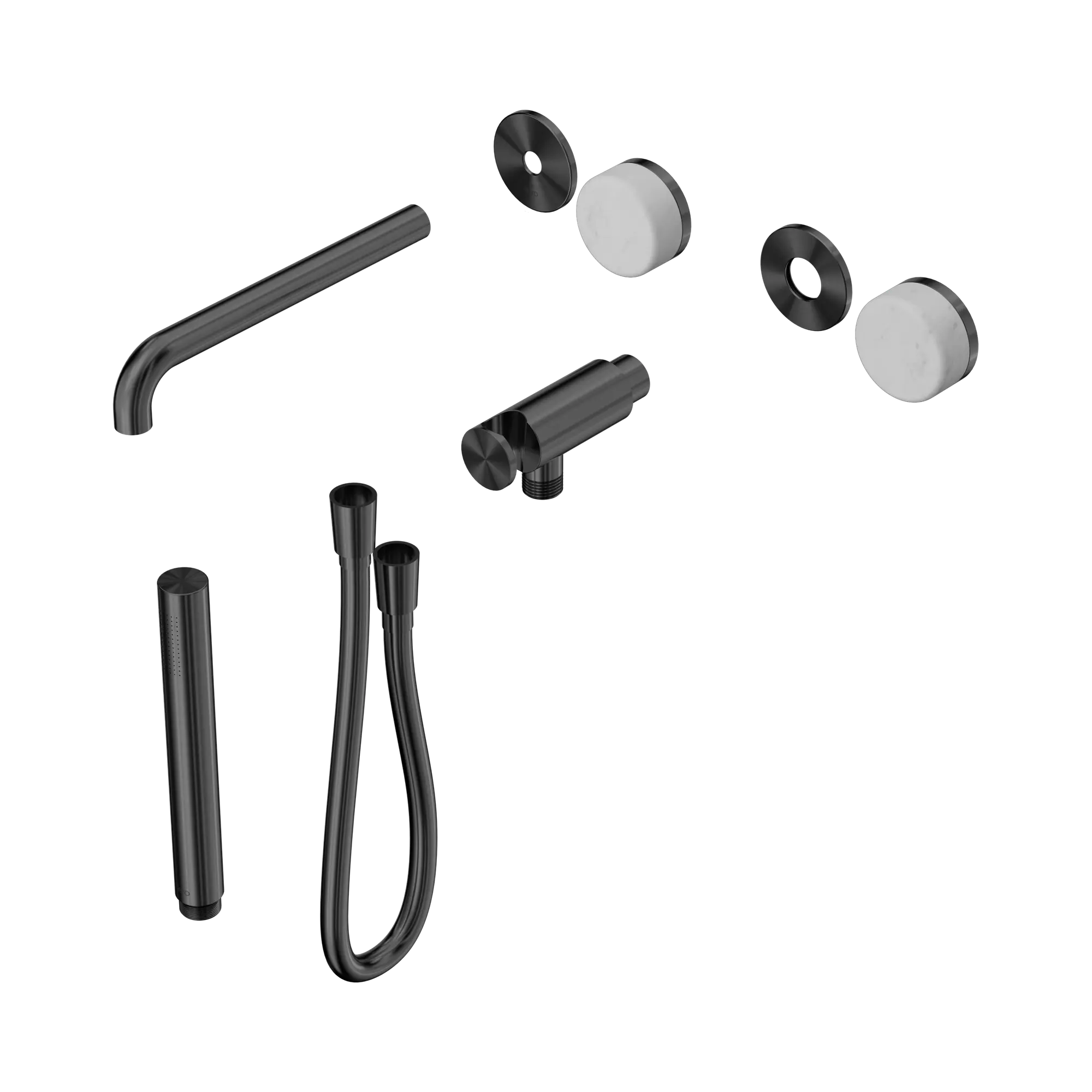 24 E079 GM Serenity Progressive Shower System With Spout With Carrara Handle And Slim Shower Trim Kit Only Gun Metal image 1