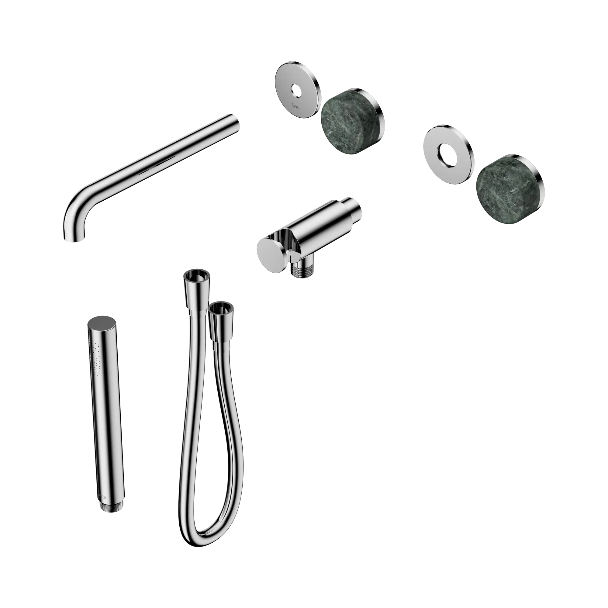 24 E080 CH Serenity Progressive Shower System With Spout With Verde Alpi Handle And Slim Shower Trim Kit Only Chrome image 1