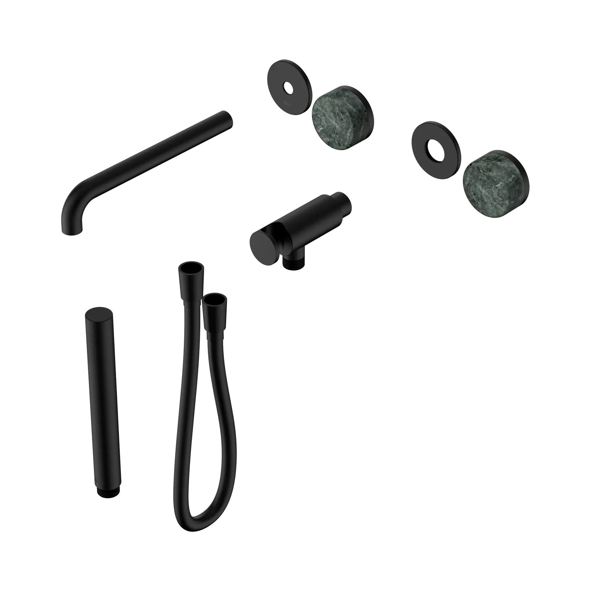 24 E080 MB Serenity Progressive Shower System With Spout With Verde Alpi Handle And Slim Shower Trim Kit Only Matte Black image 1