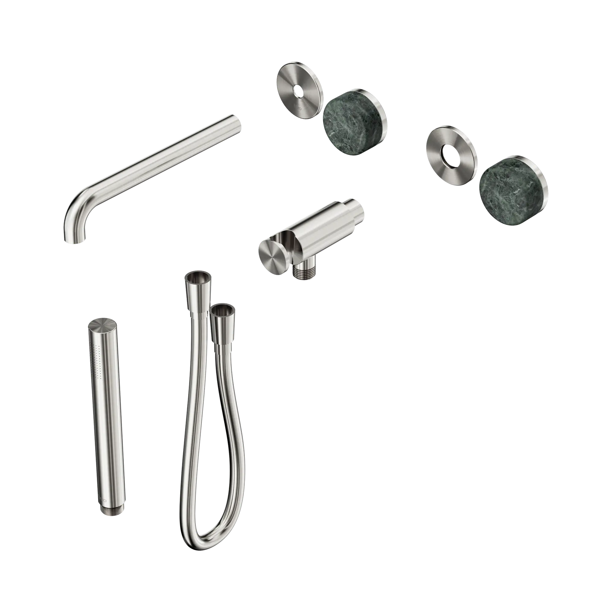 24 E080 BN Serenity Progressive Shower System With Spout With Verde Alpi Handle And Slim Shower Trim Kit Only Brushed Nickel image 1