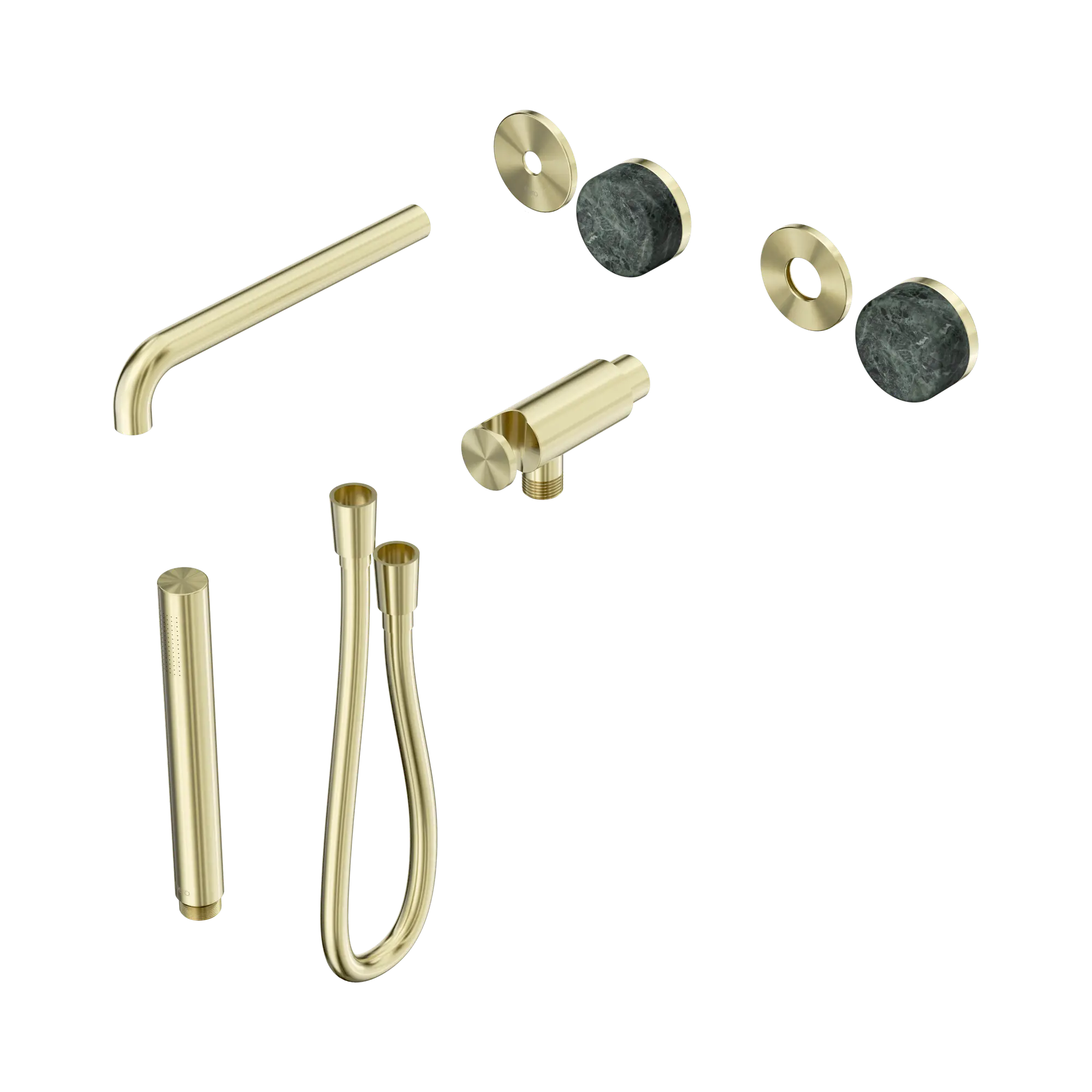 24 E080 BG Serenity Progressive Shower System With Spout With Verde Alpi Handle And Slim Shower Trim Kit Only Brushed Gold image 1
