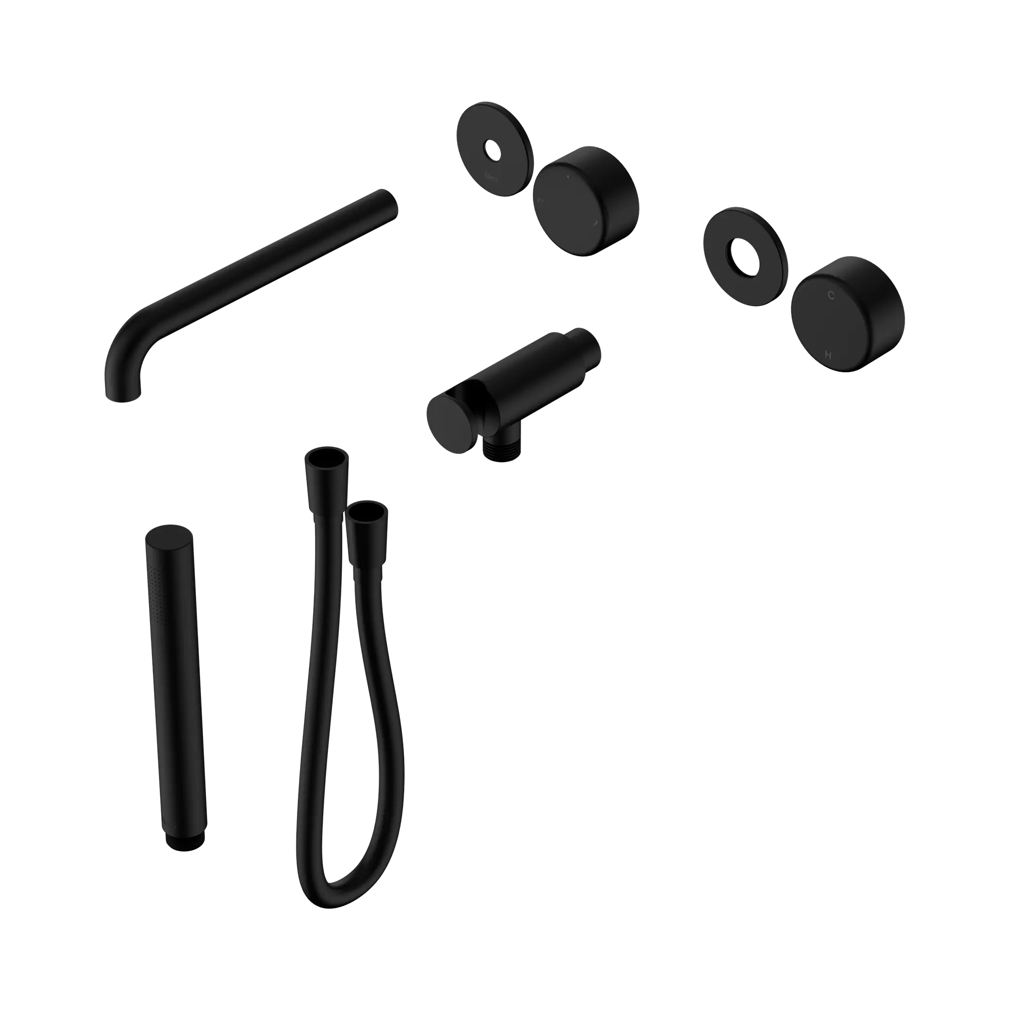 24 E084 MB Serenity Progressive Shower System With Spout With Metal Handle And Slim Shower Trim Kit Only Matte Black image 1