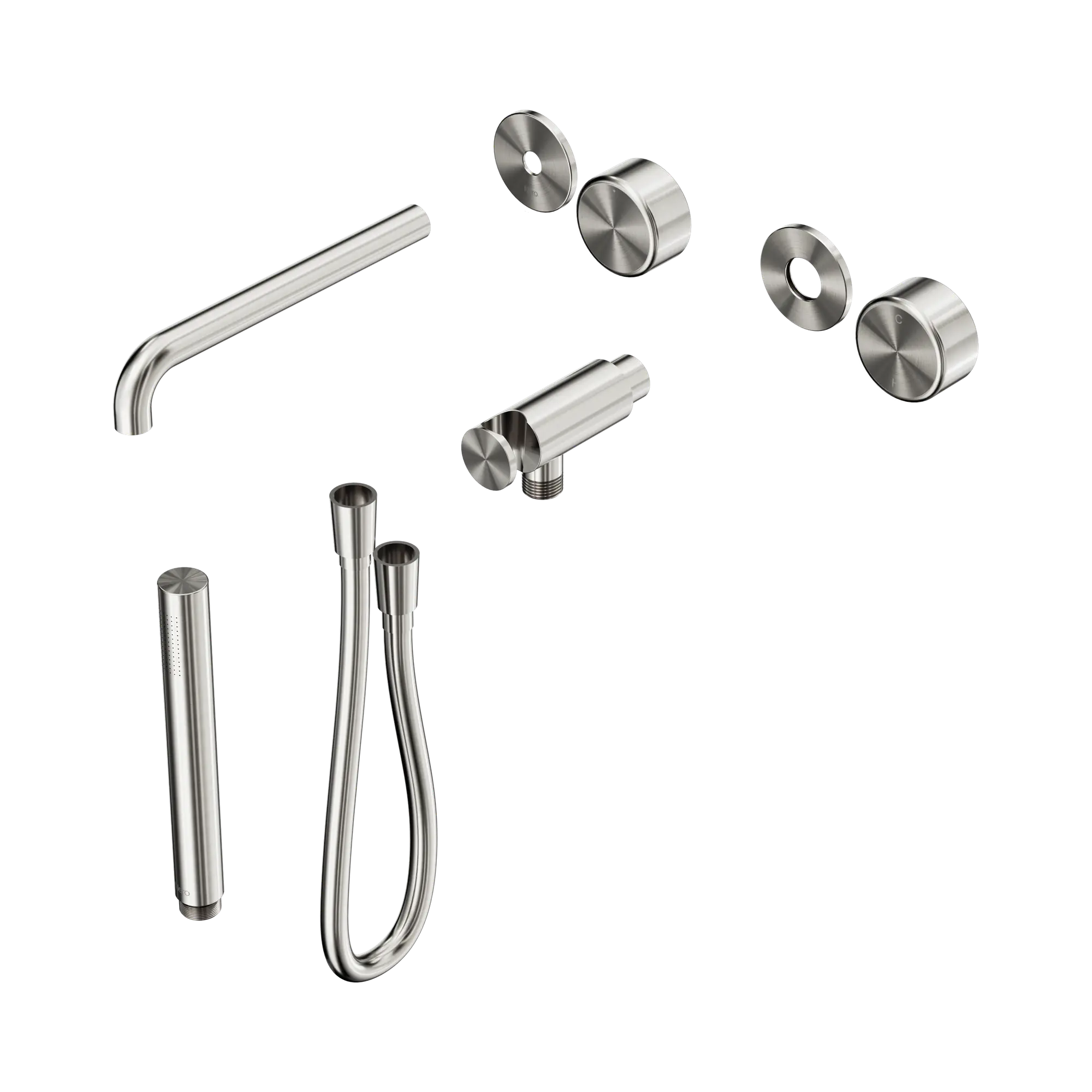 24 E084 BN Serenity Progressive Shower System With Spout With Metal Handle And Slim Shower Trim Kit Only Brushed Nickel image 1