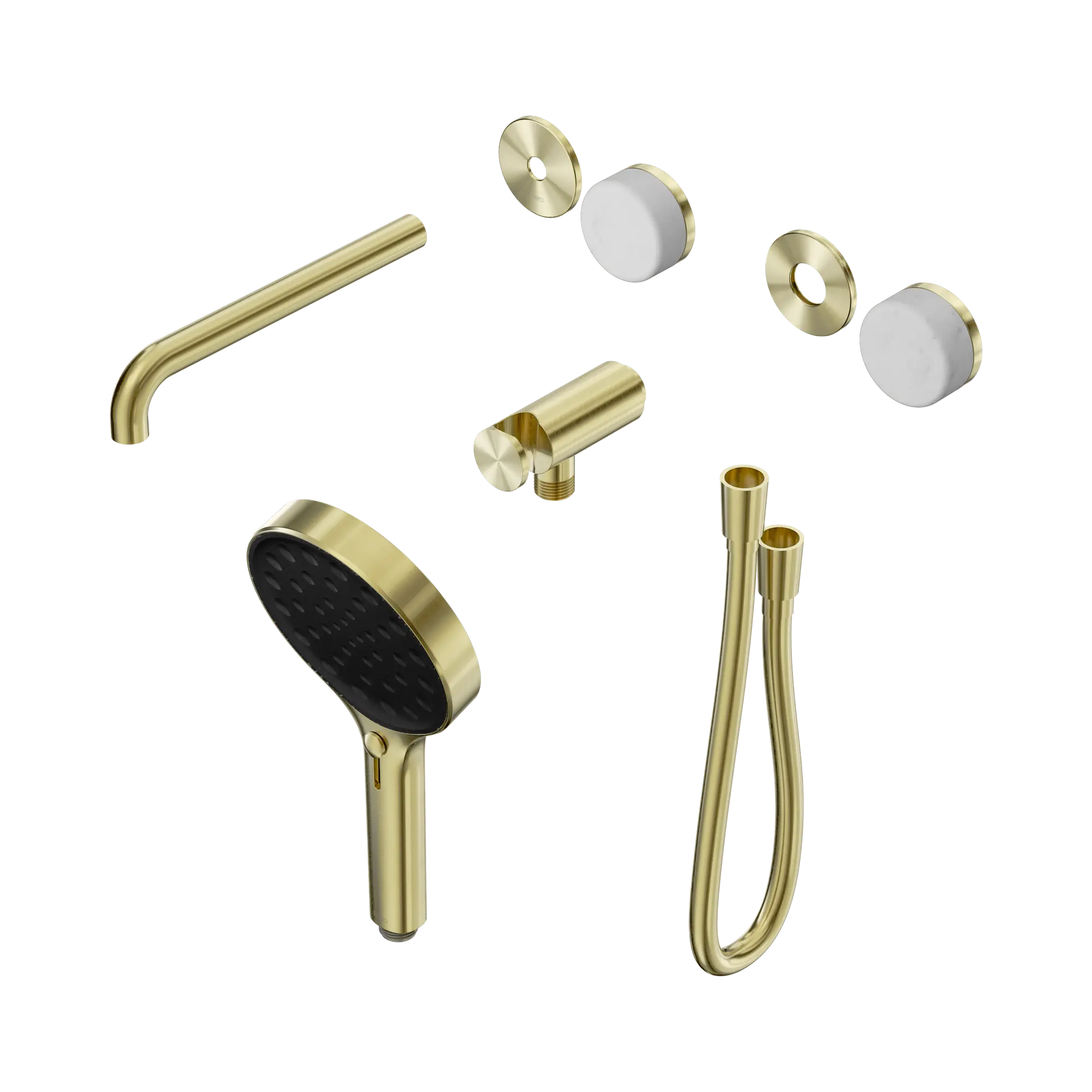 24 E085 BG Serenity Progressive Shower System With Spout With Carrara Handle And Serenity Hand Shower Trim Kit Only Brushed Gold image 1