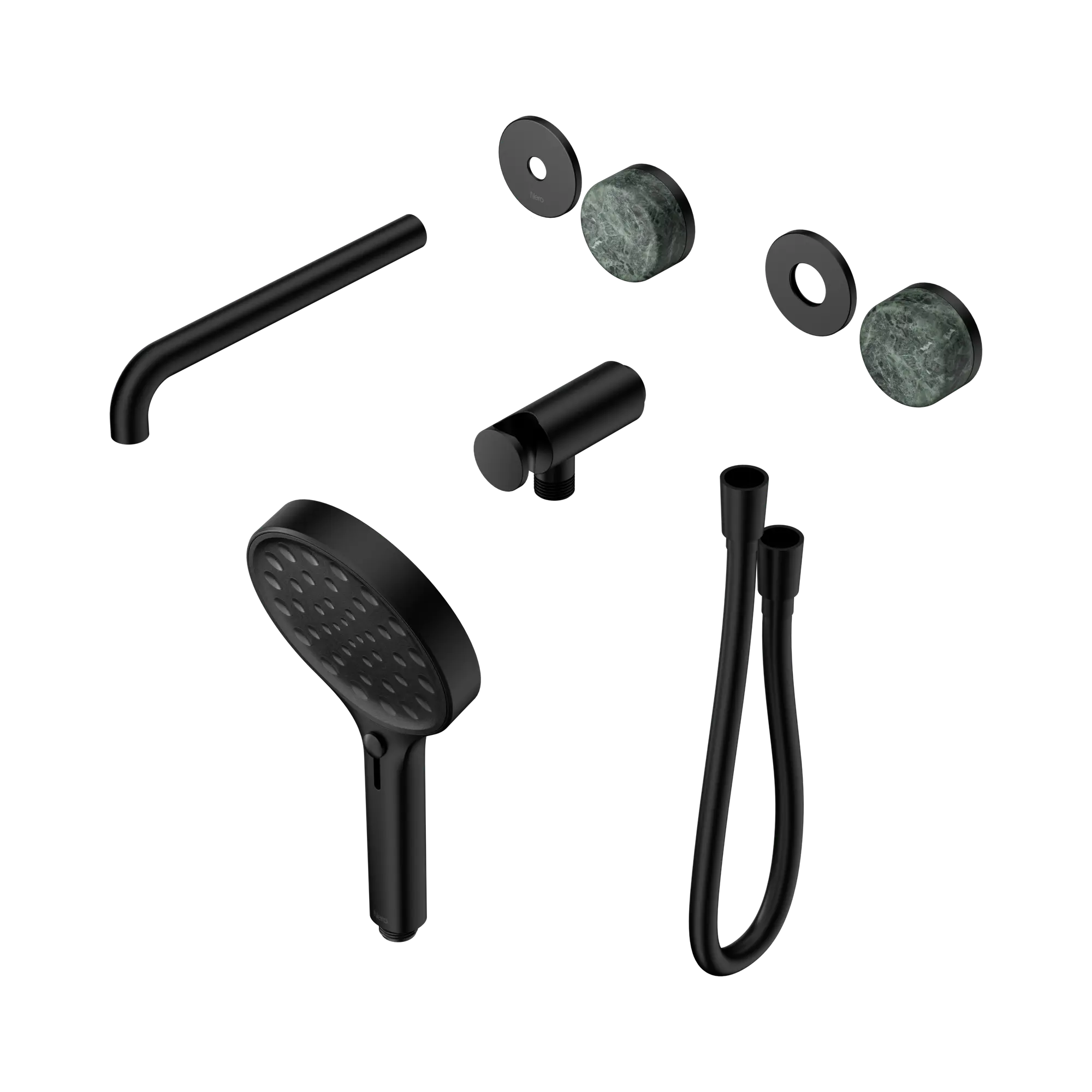 24 E086 MB Serenity Progressive Shower System With Spout With Verde Alpi Handle And Serenity Hand Shower Trim Kit Only Matte Black image 1