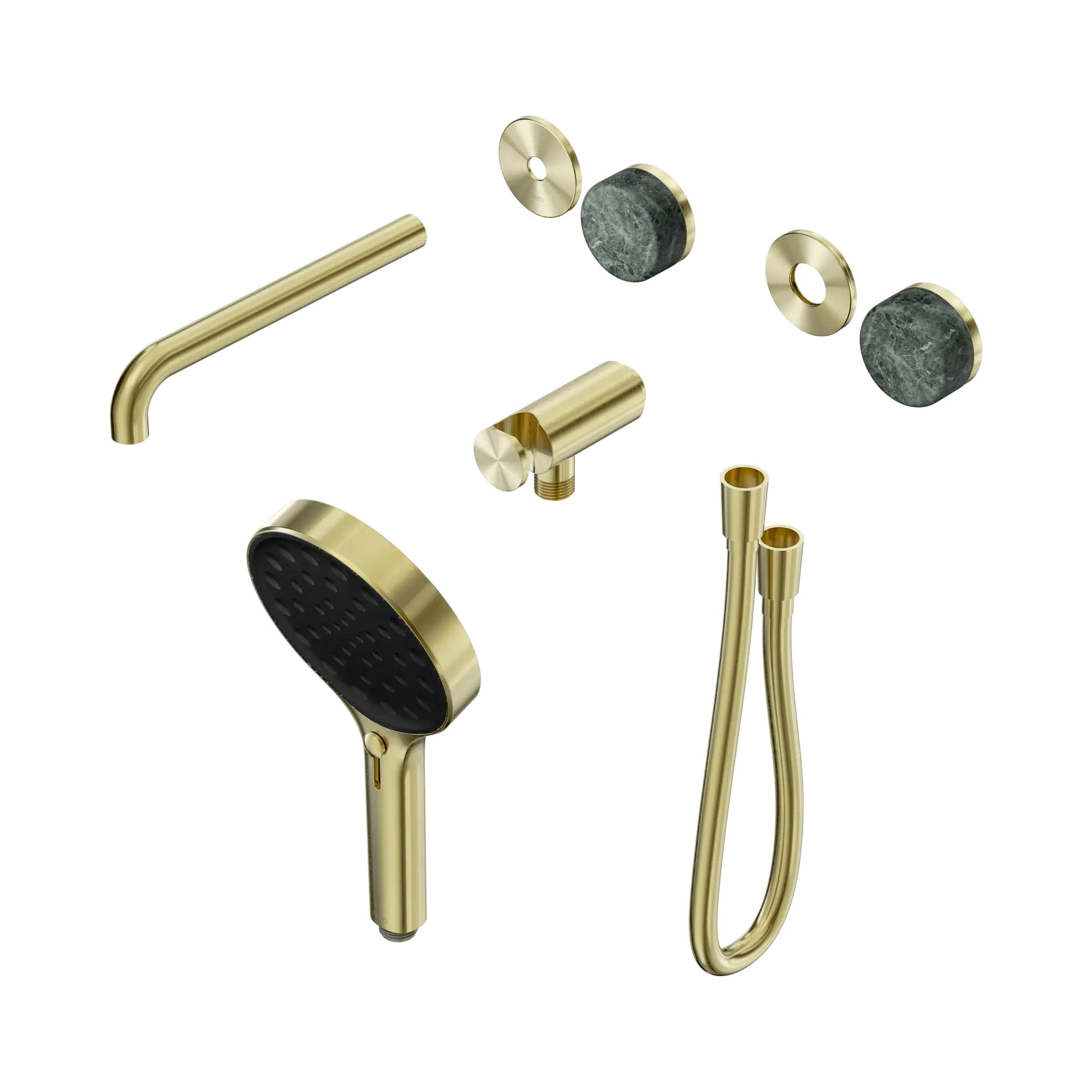 24 E086 BG Serenity Progressive Shower System With Spout With Verde Alpi Handle And Serenity Hand Shower Trim Kit Only Brushed Gold image 1