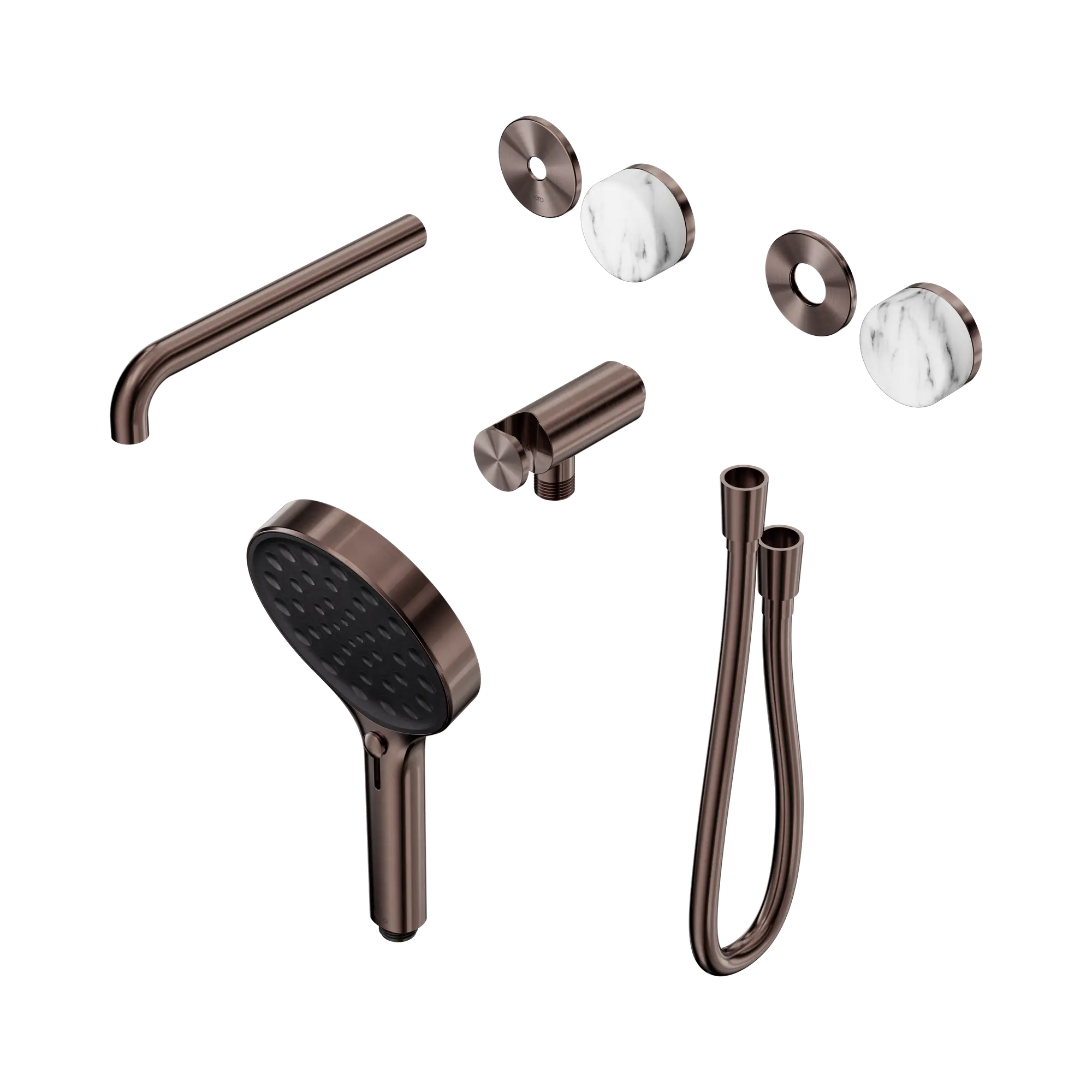 24 E088 BZ Serenity Progressive Shower System With Spout With Arabescato Corchia Handle And Serenity Hand Shower Trim Kit Only Brushed Bronze image 1