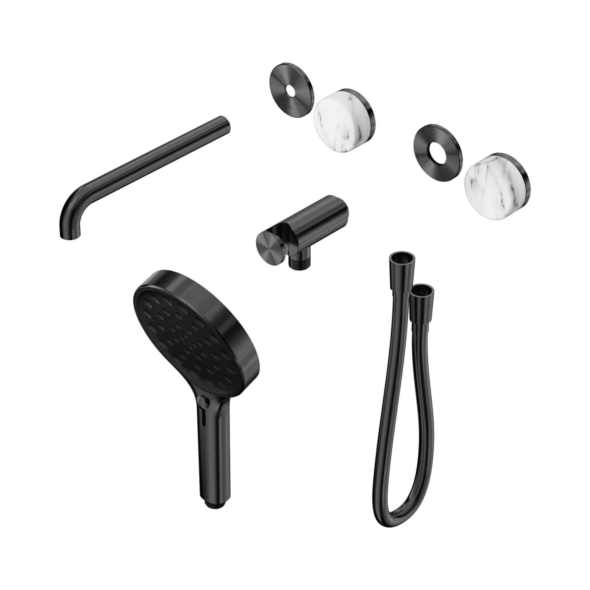 24 E088 GM Serenity Progressive Shower System With Spout With Arabescato Corchia Handle And Serenity Hand Shower Trim Kit Only Gun Metal image 1