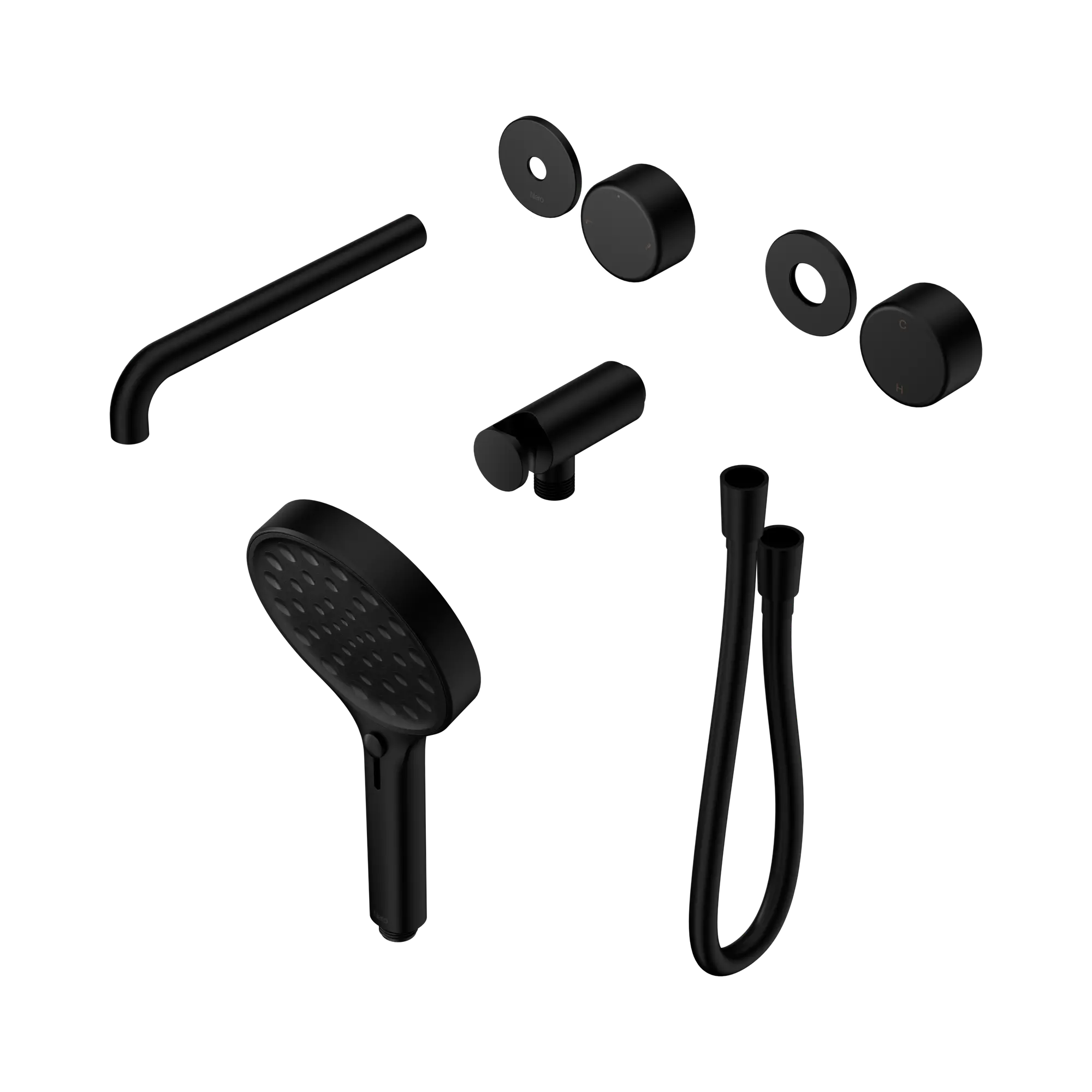 24 E090 MB Serenity Progressive Shower System With Spout With Metal Handle And Serenity Hand Shower Trim Kit Only Matte Black image 1