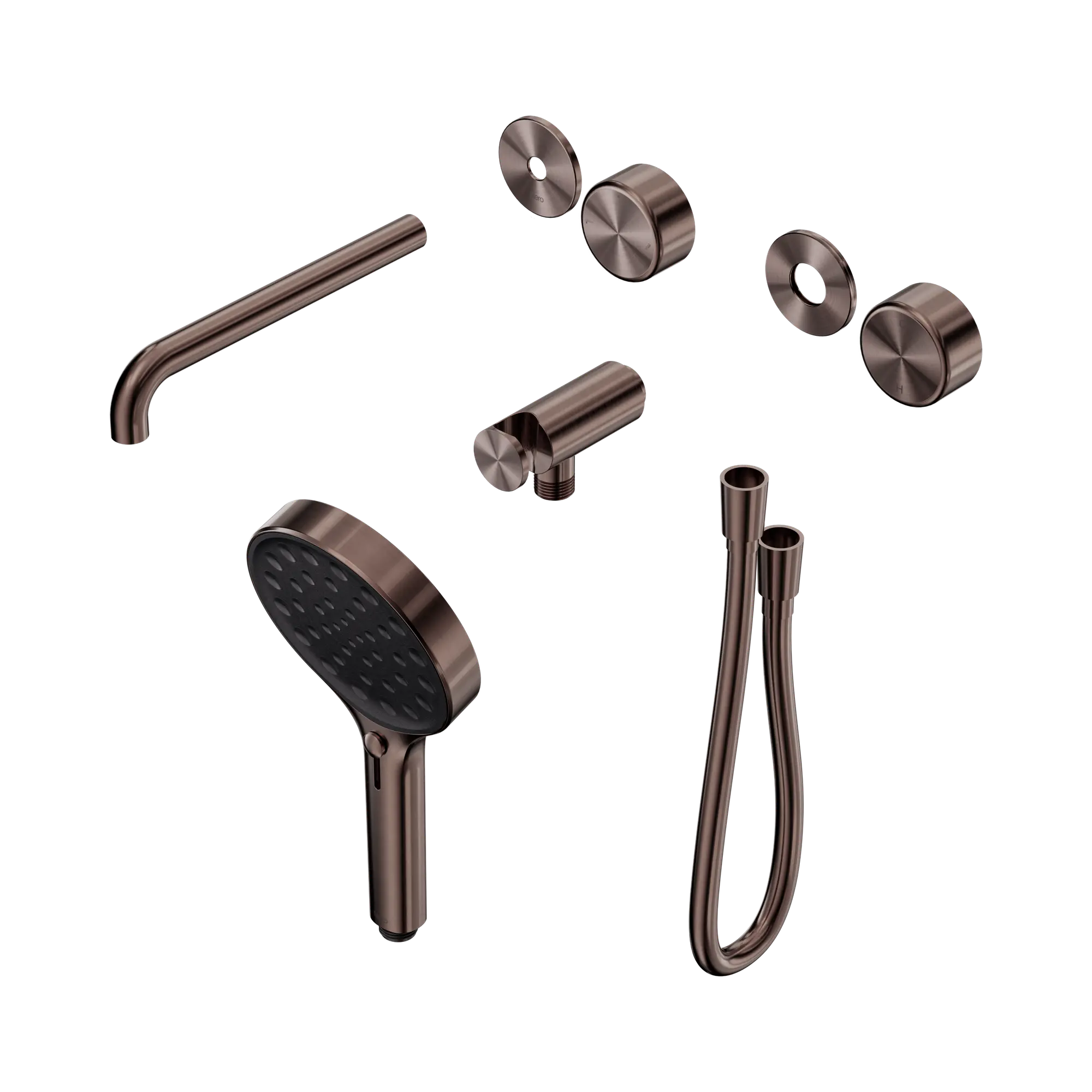 24 E090 BZ Serenity Progressive Shower System With Spout With Metal Handle And Serenity Hand Shower Trim Kit Only Brushed Bronze image 1