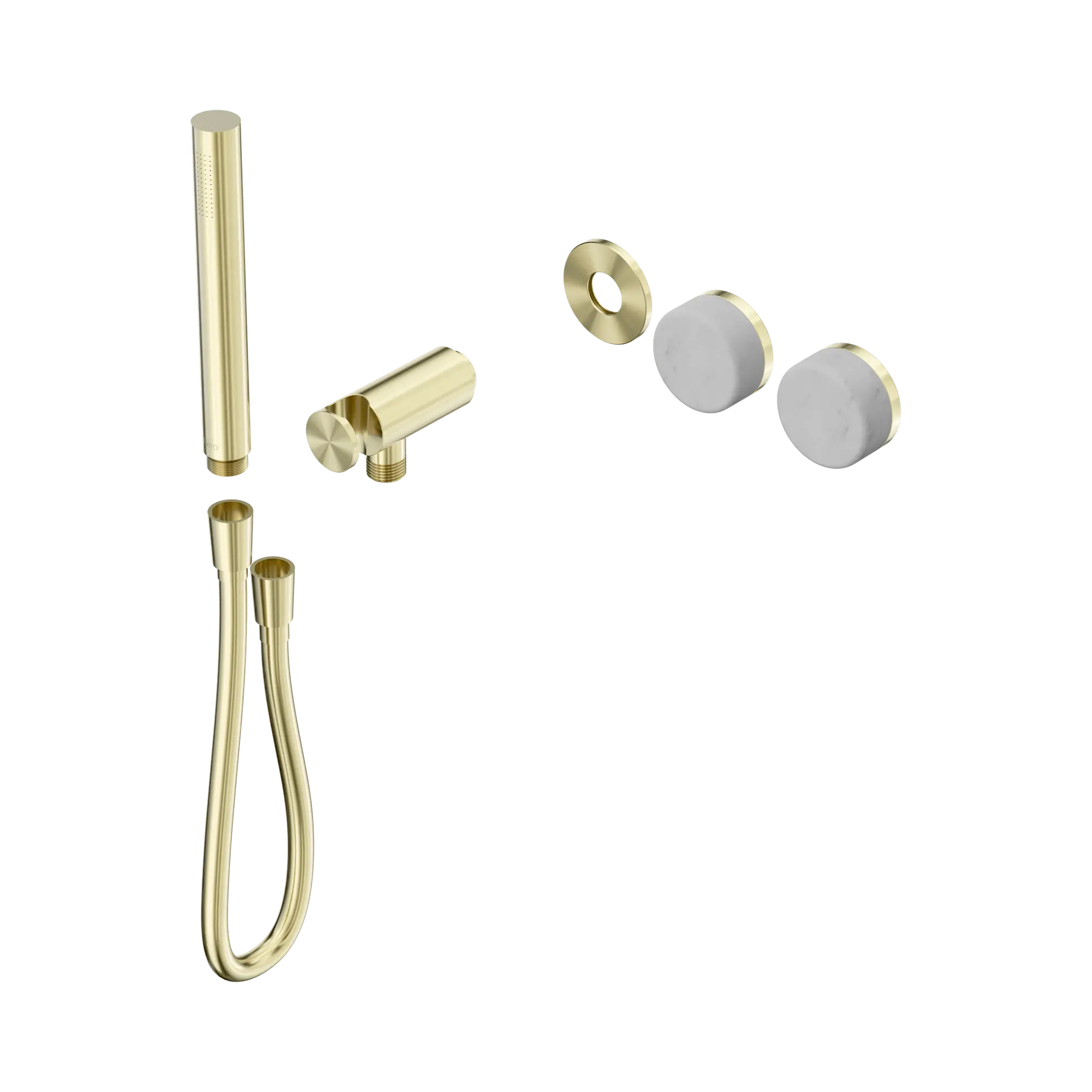 24 E091 BG Serenity Progressive Shower System With Carrara Handle And Slim Shower Trim Kit Only Brushed Gold image 1