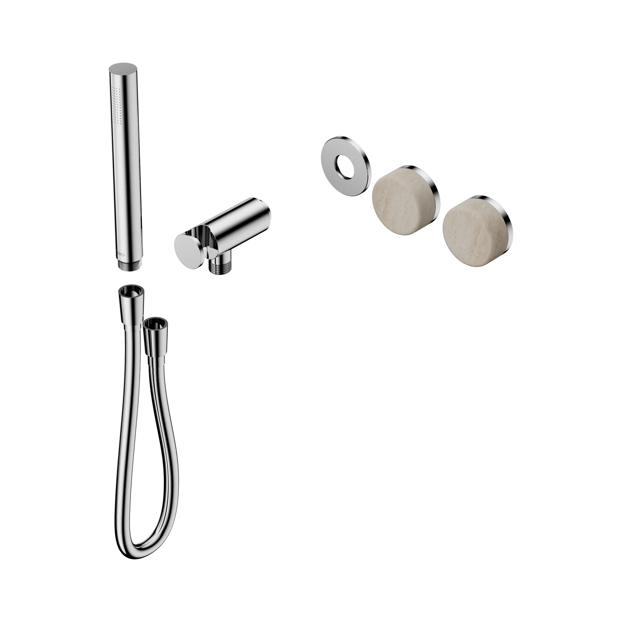 24 E093 CH Serenity Progressive Shower System With Rome Travertine Handle And Slim Shower Trim Kit Only Chrome image 1