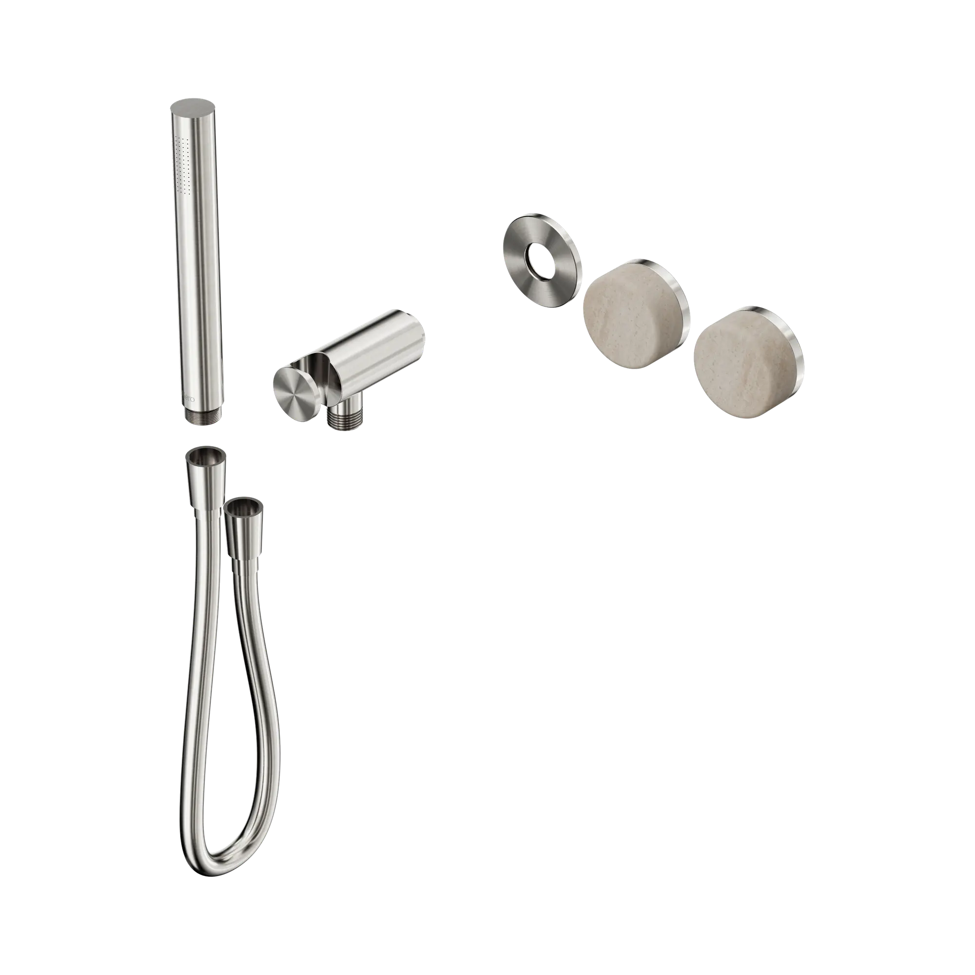24 E093 BN Serenity Progressive Shower System With Rome Travertine Handle And Slim Shower Trim Kit Only Brushed Nickel image 1