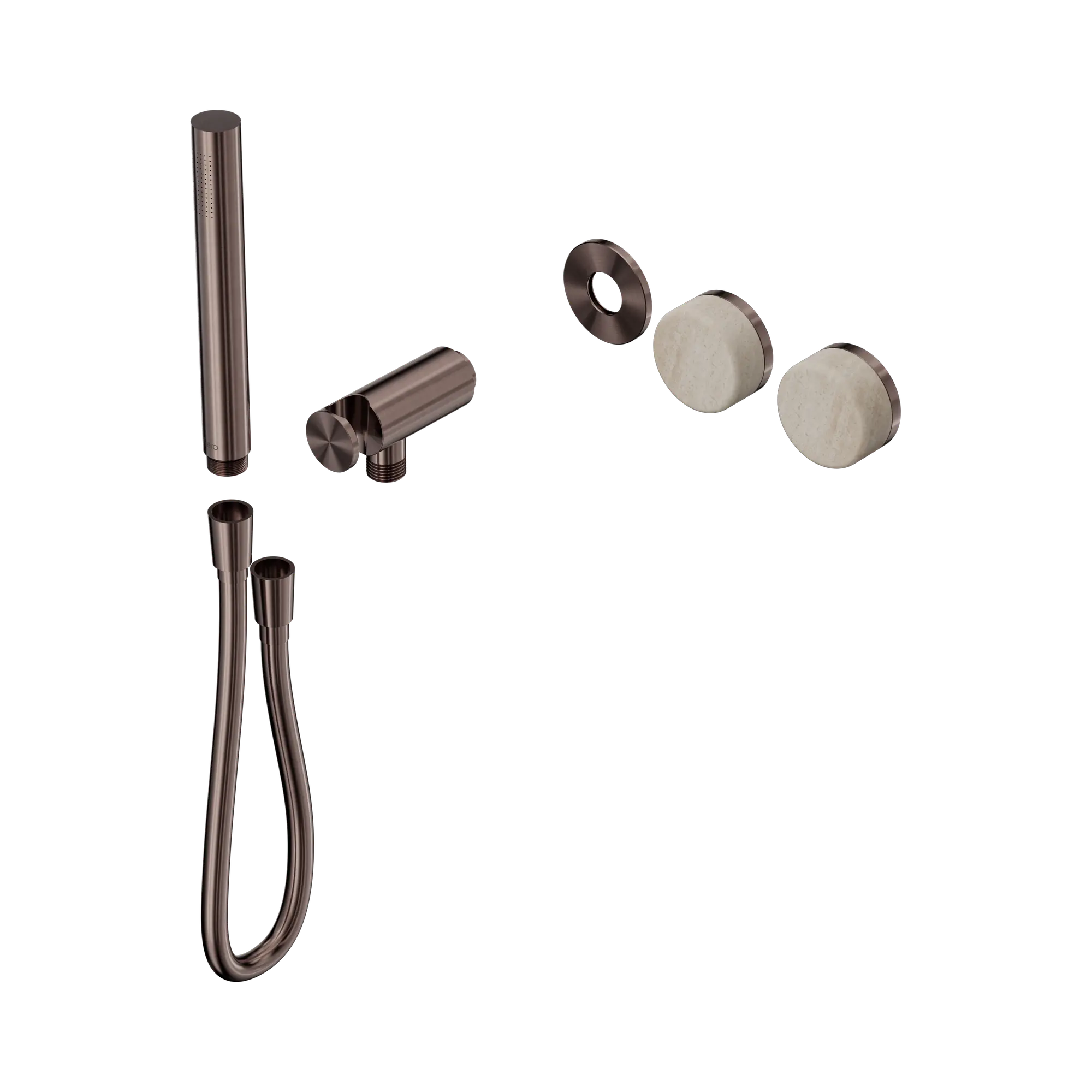 24 E093 BZ Serenity Progressive Shower System With Rome Travertine Handle And Slim Shower Trim Kit Only Brushed Bronze image 1