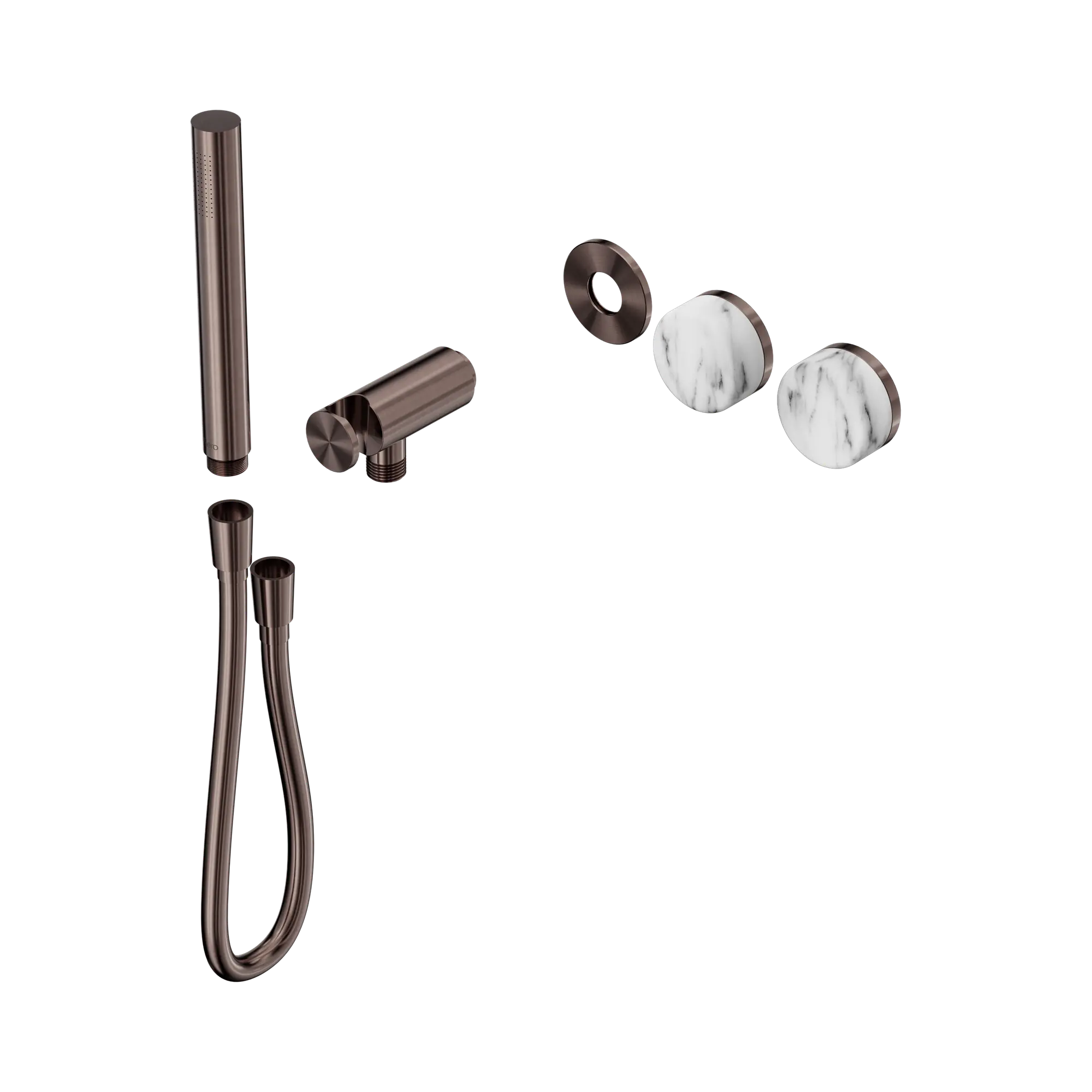 24 E094 BZ Serenity Progressive Shower System With Arabescato Corchia Handle And Slim Shower Trim Kit Only Brushed Bronze image 1