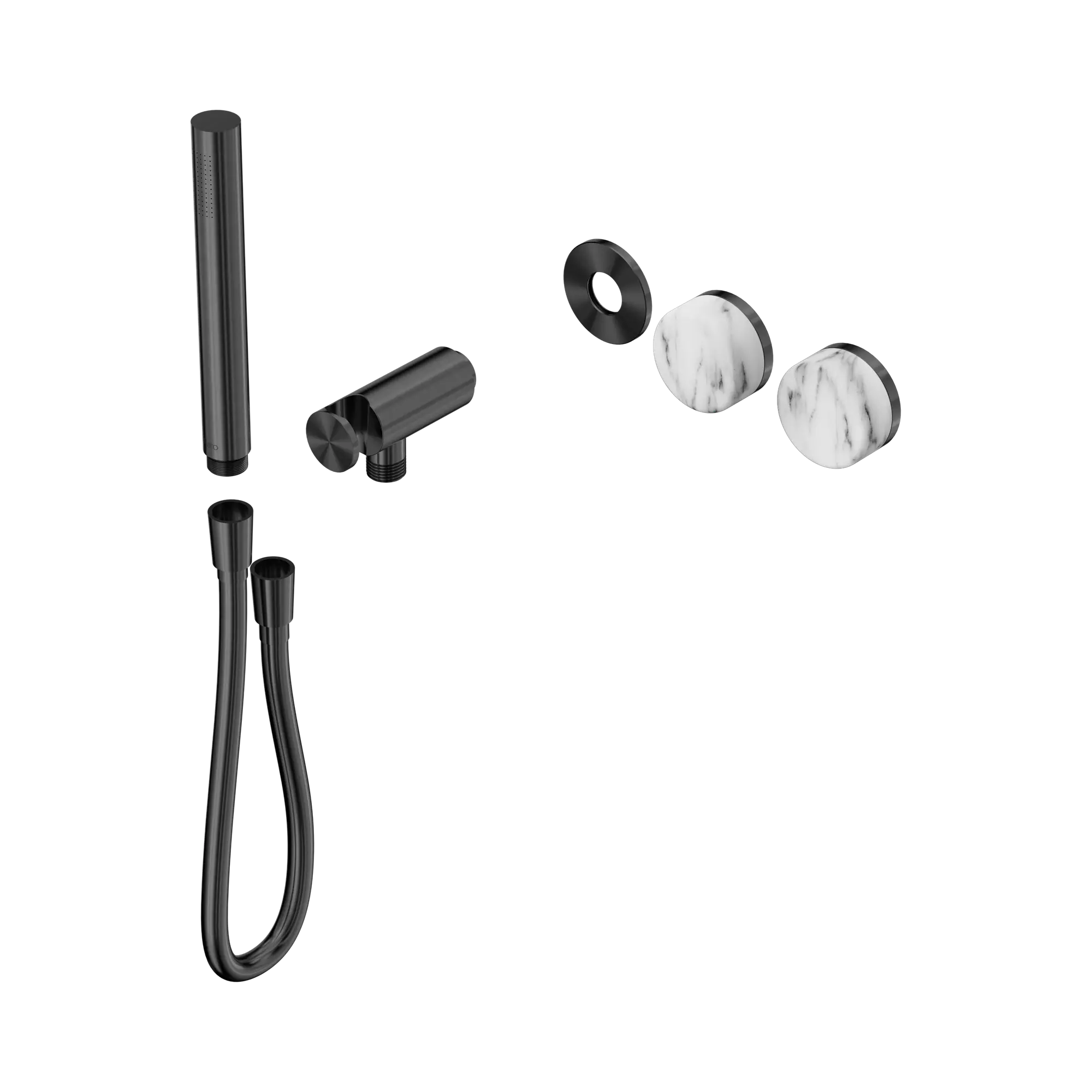 24 E094 GM Serenity Progressive Shower System With Arabescato Corchia Handle And Slim Shower Trim Kit Only Gun Metal image 1