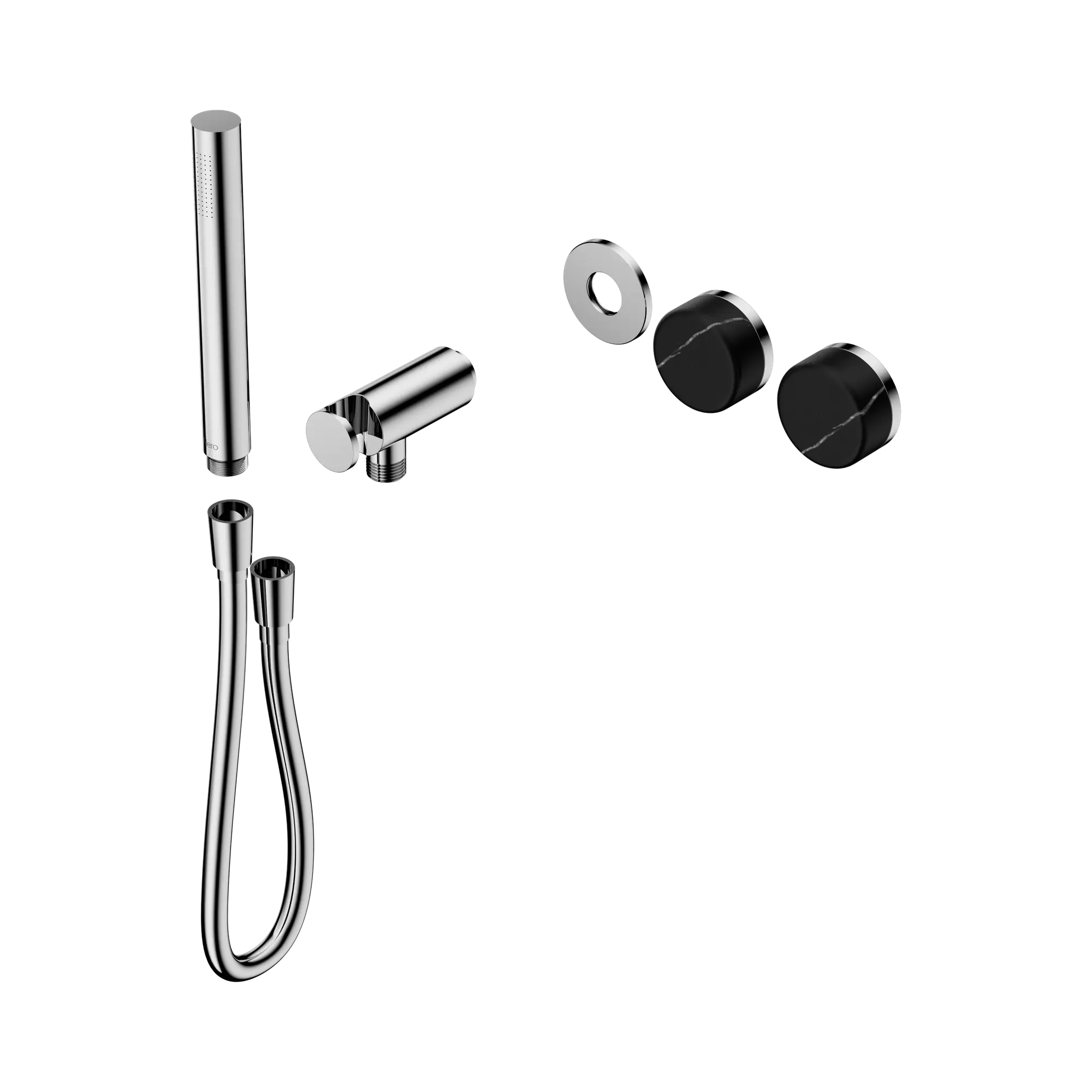 24 E123 CH Serenity Progressive Shower System With Marquina Black Handle And Slim Shower Trim Kit Only Chrome image 1