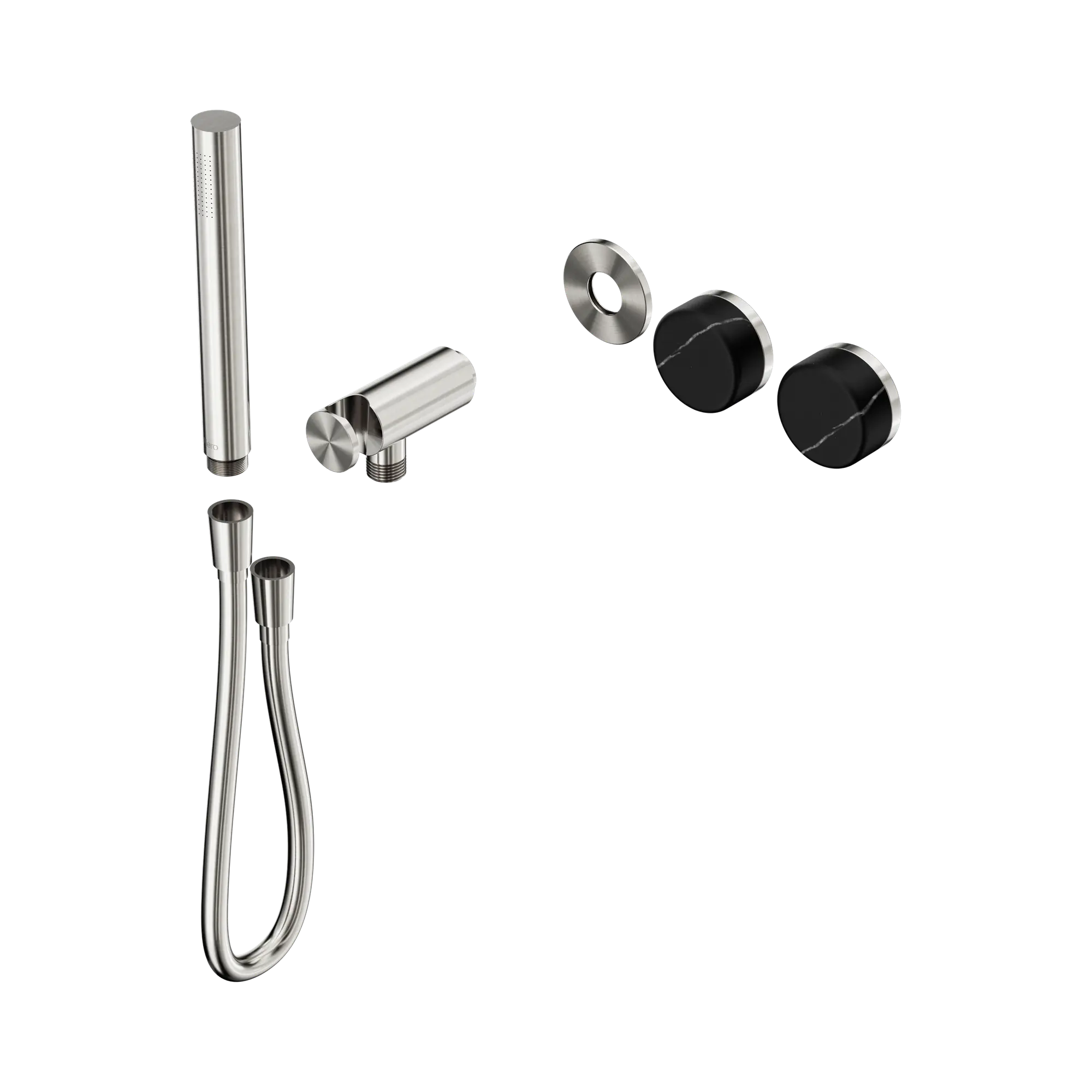 24 E123 BN Serenity Progressive Shower System With Marquina Black Handle And Slim Shower Trim Kit Only Brushed Nickel image 1