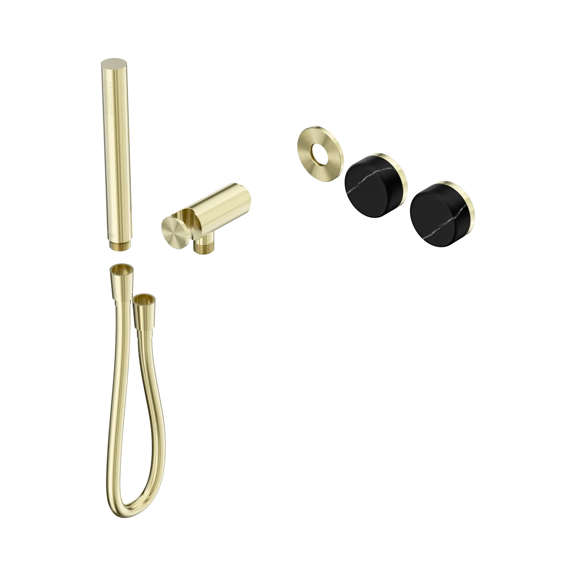 24 E123 BG Serenity Progressive Shower System With Marquina Black Handle And Slim Shower Trim Kit Only Brushed Gold image 1
