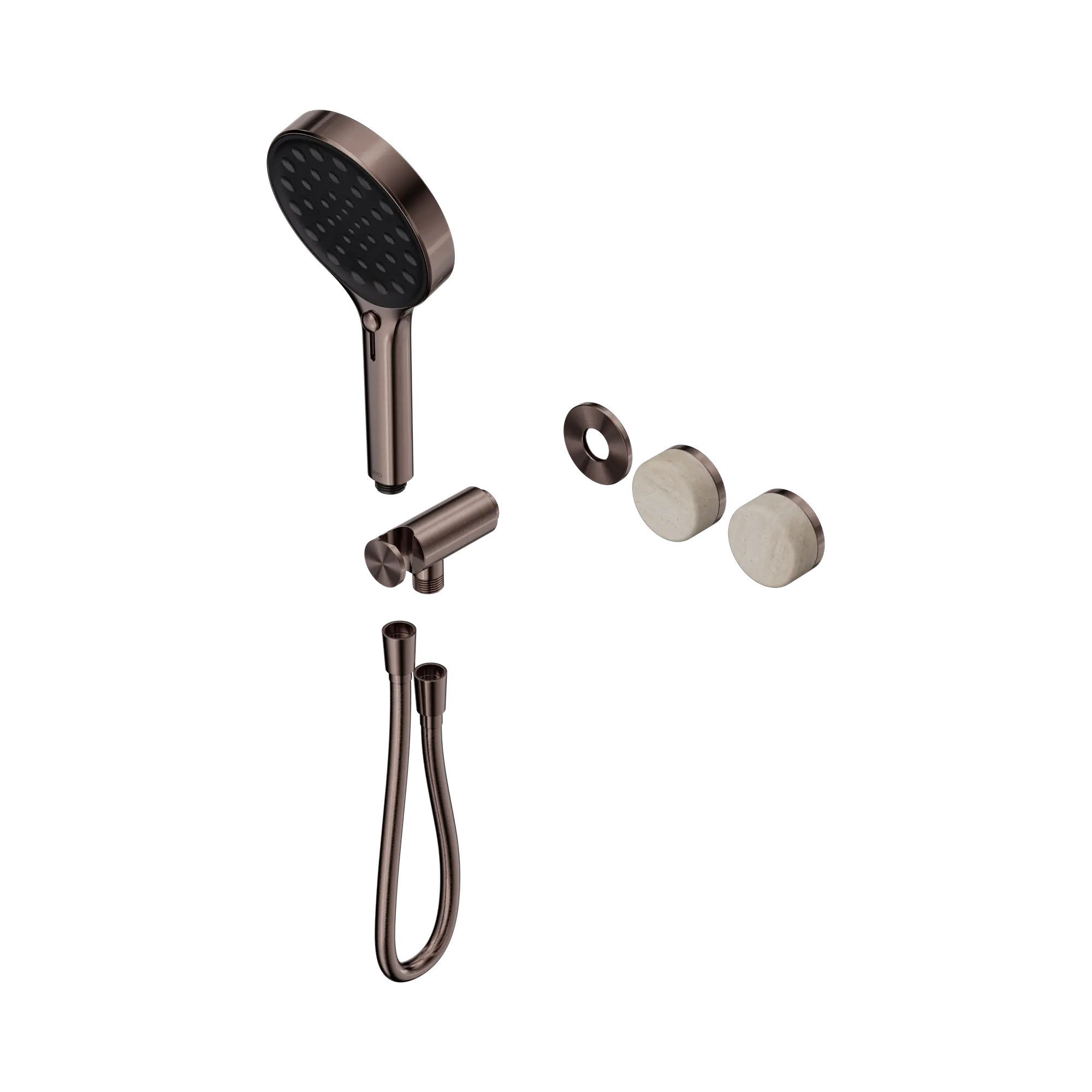 24 E099 BZ Serenity Progressive Shower System With Rome Travertine Handle And Serenity Hand Shower Trim Kit Only Brushed Bronze image 1